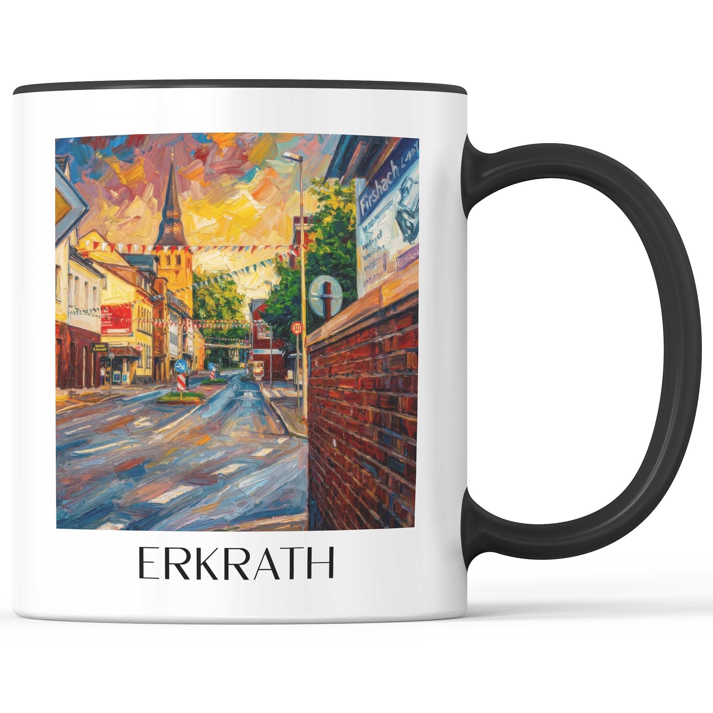 Erkrath Kaffeebecher - Rheinland - Deutschland Becher - Kaffeetasse im Ölgemälde Stil