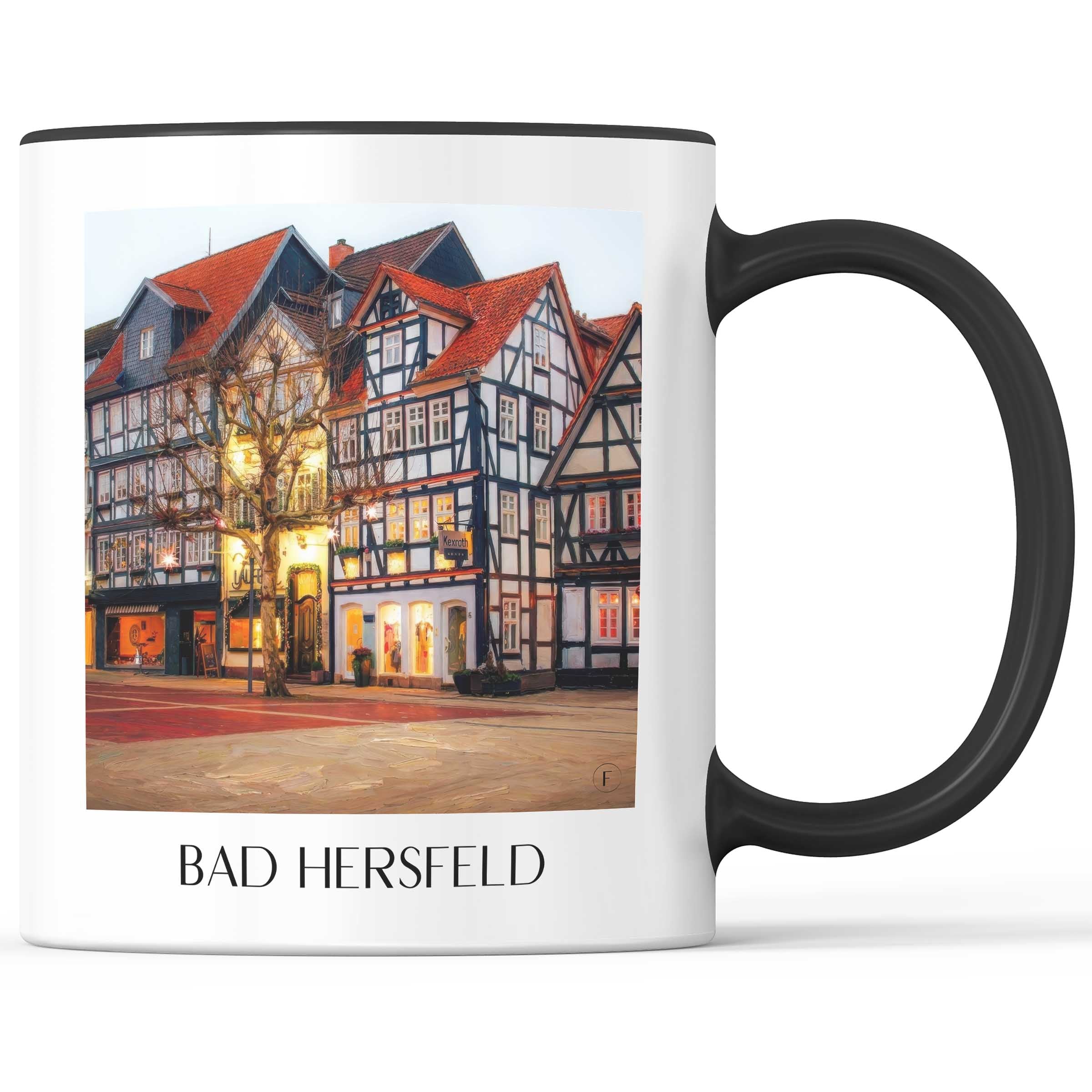 Bad Hersfeld Kaffeebecher - Hessen - Deutschland Becher - Kaffeetasse im Ölgemälde Stil
