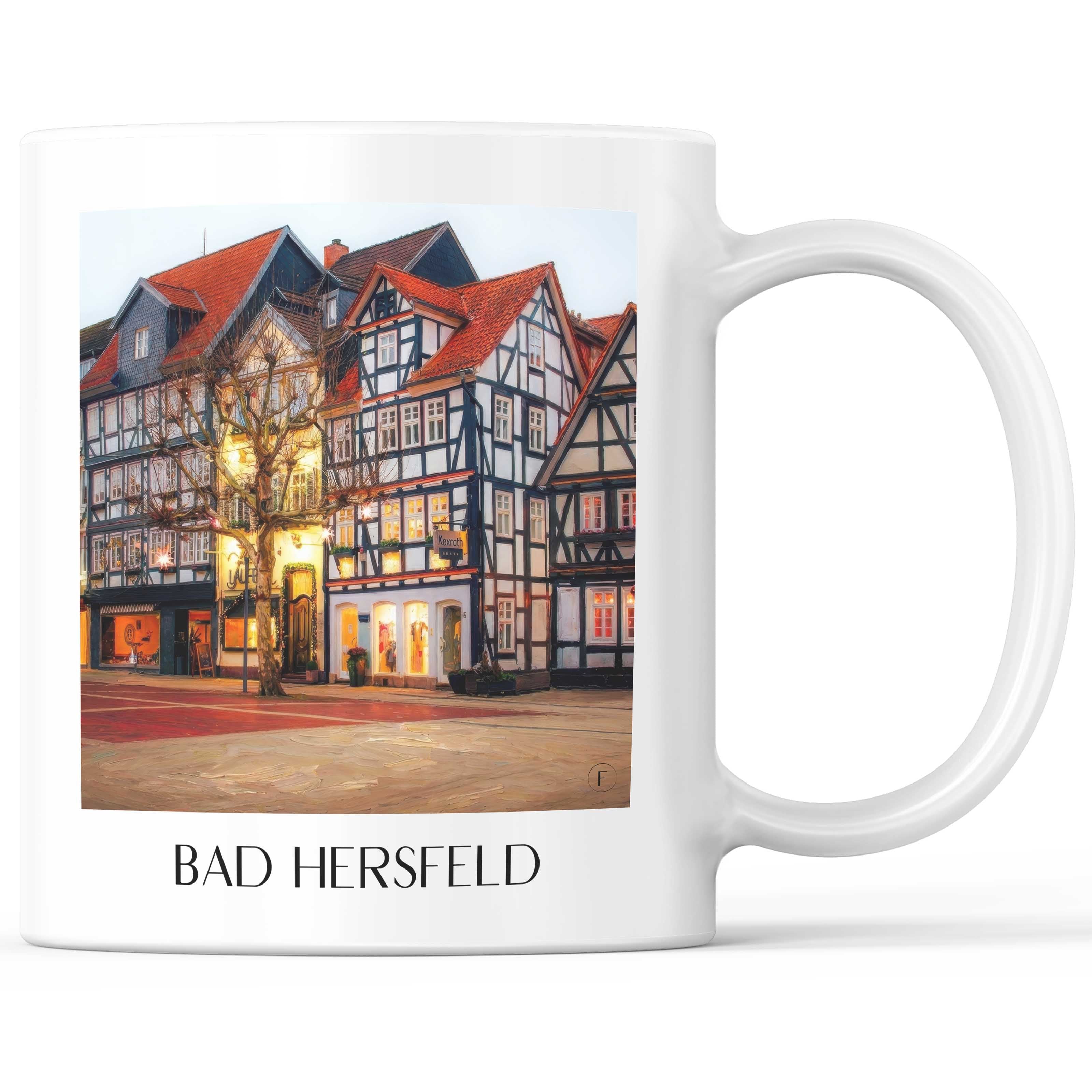 Bad Hersfeld Kaffeebecher - Hessen - Deutschland Becher - Kaffeetasse im Ölgemälde Stil