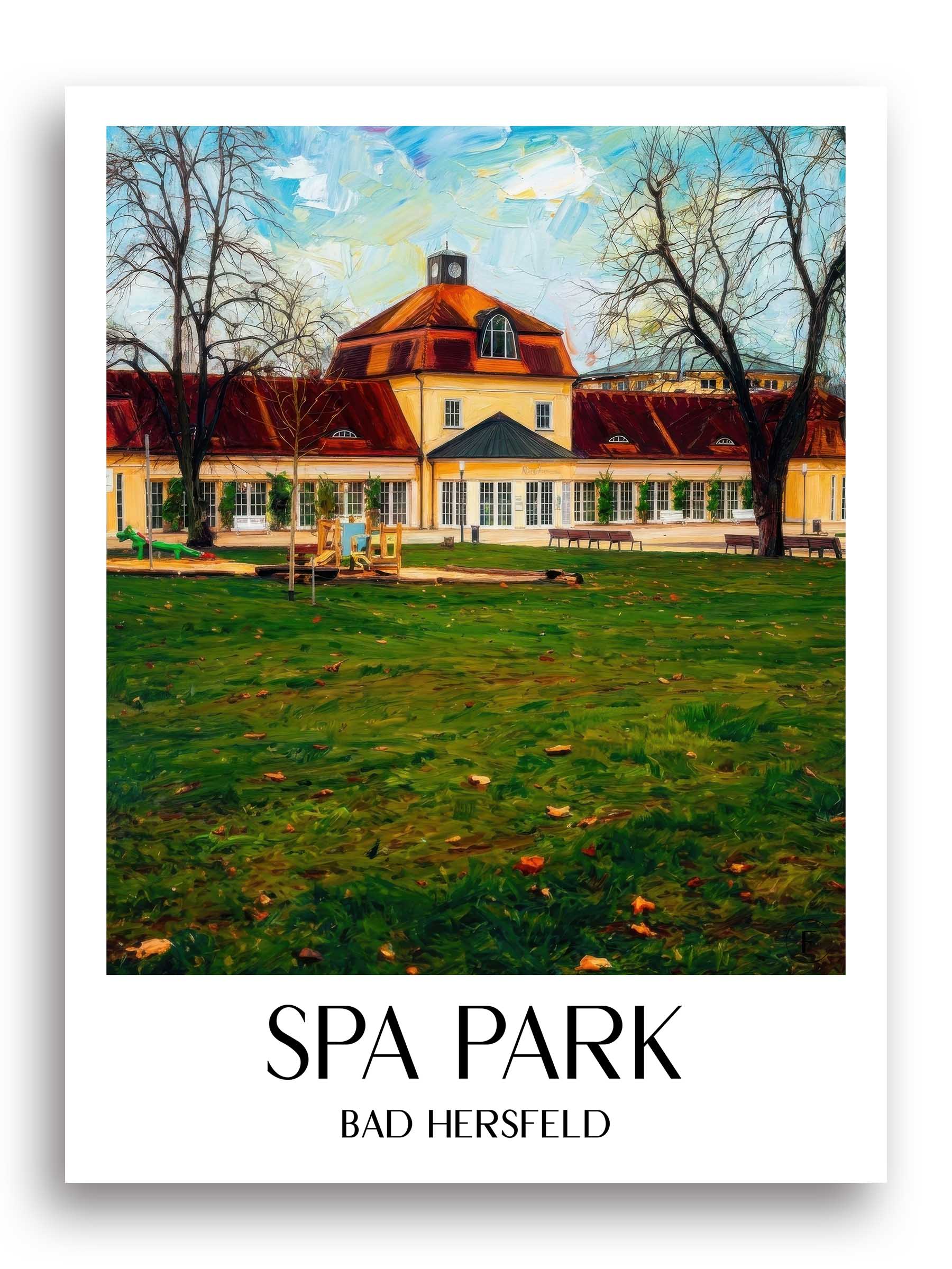 Kurpark Poster - Bad Hersfeld - Deutschland Kunstdruck - Ölgemälde von A4 bis A1