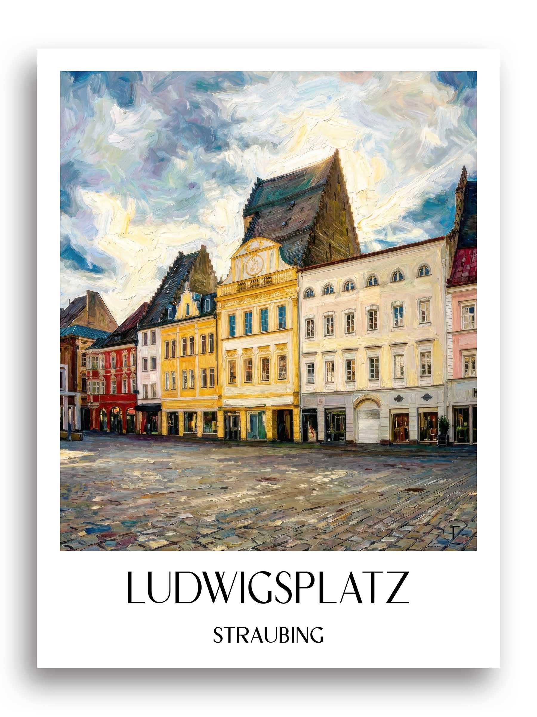 ludwigsplatz-straubing-deutschland-poster-oil-painting-oelgemaelde