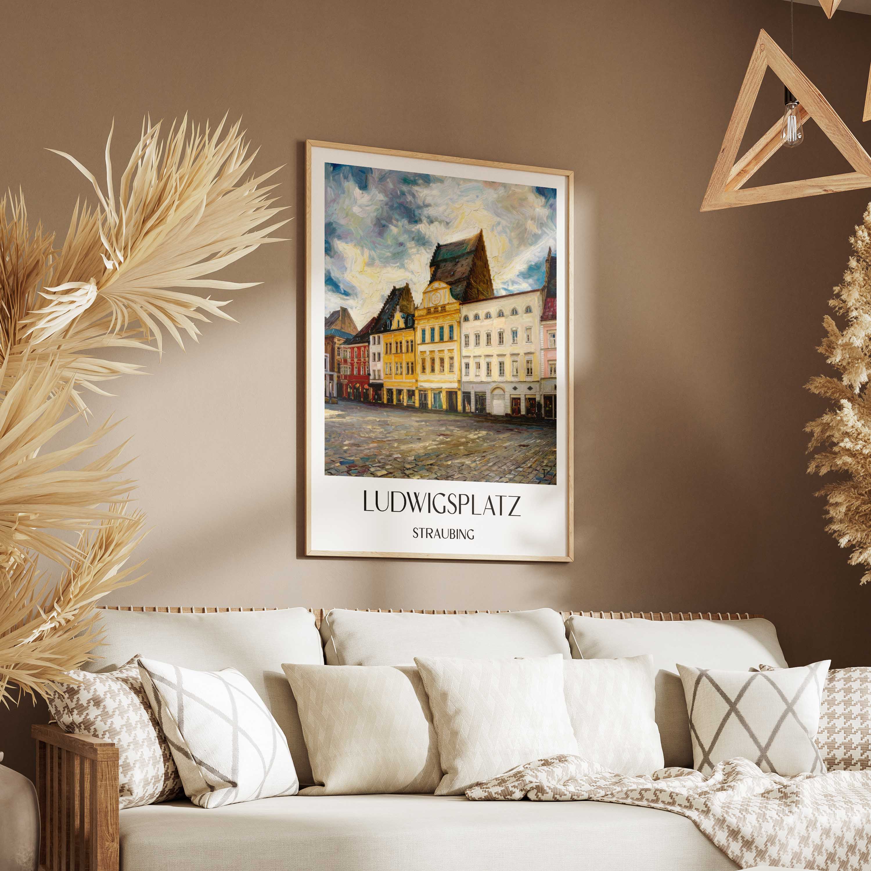 ludwigsplatz-straubing-deutschland-poster-oil-painting-oelgemaelde