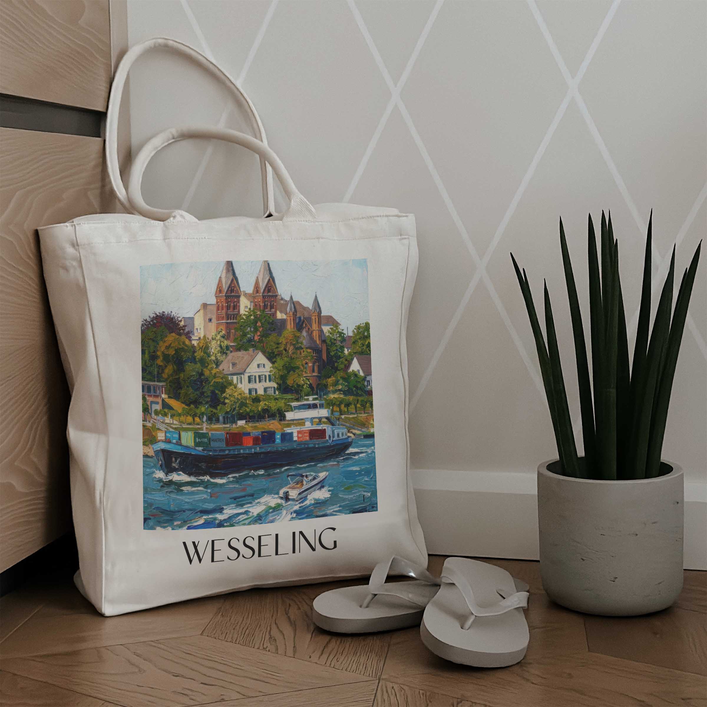 wesseling-rheinland-deutschland-einkaufstasche-oil-painting-oelgemaelde