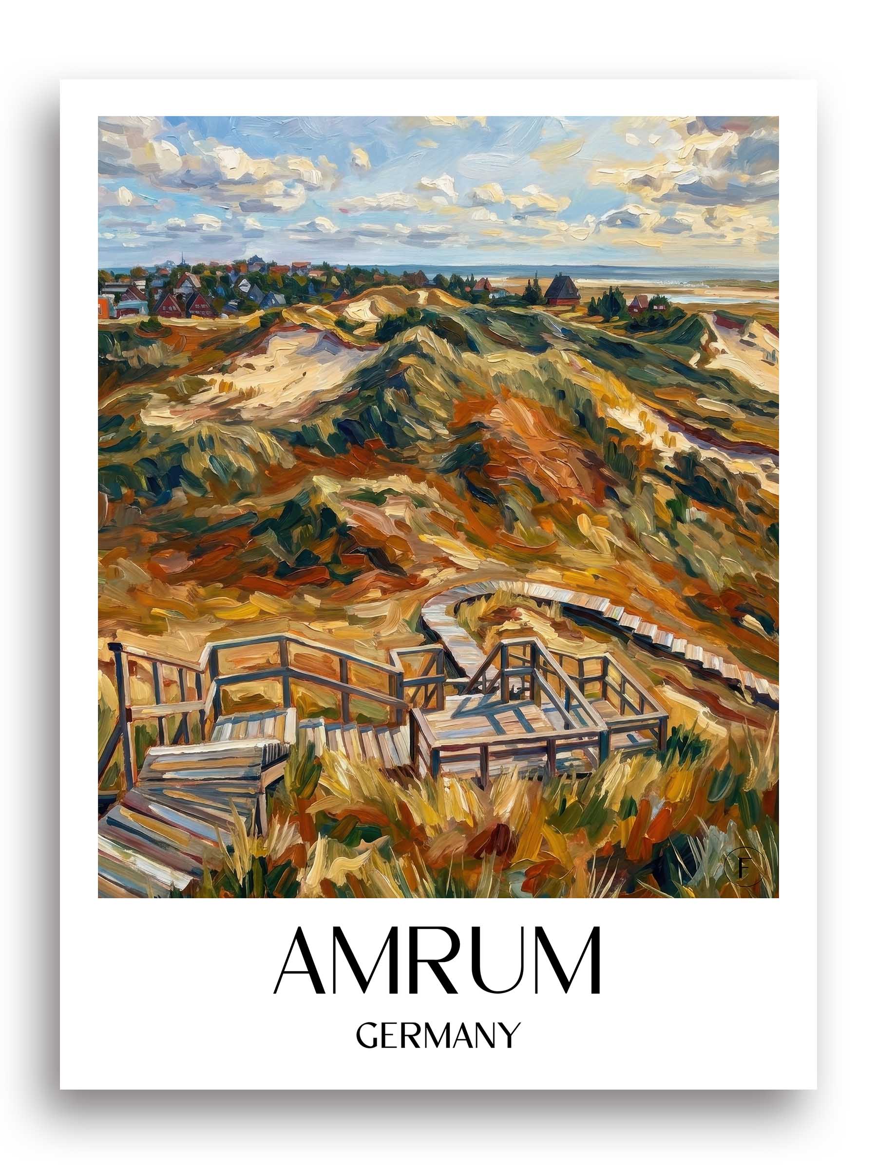 Amrum Poster - Schleswig-Holstein - Deutschland Kunstdruck - Ölgemälde von A4 bis A1