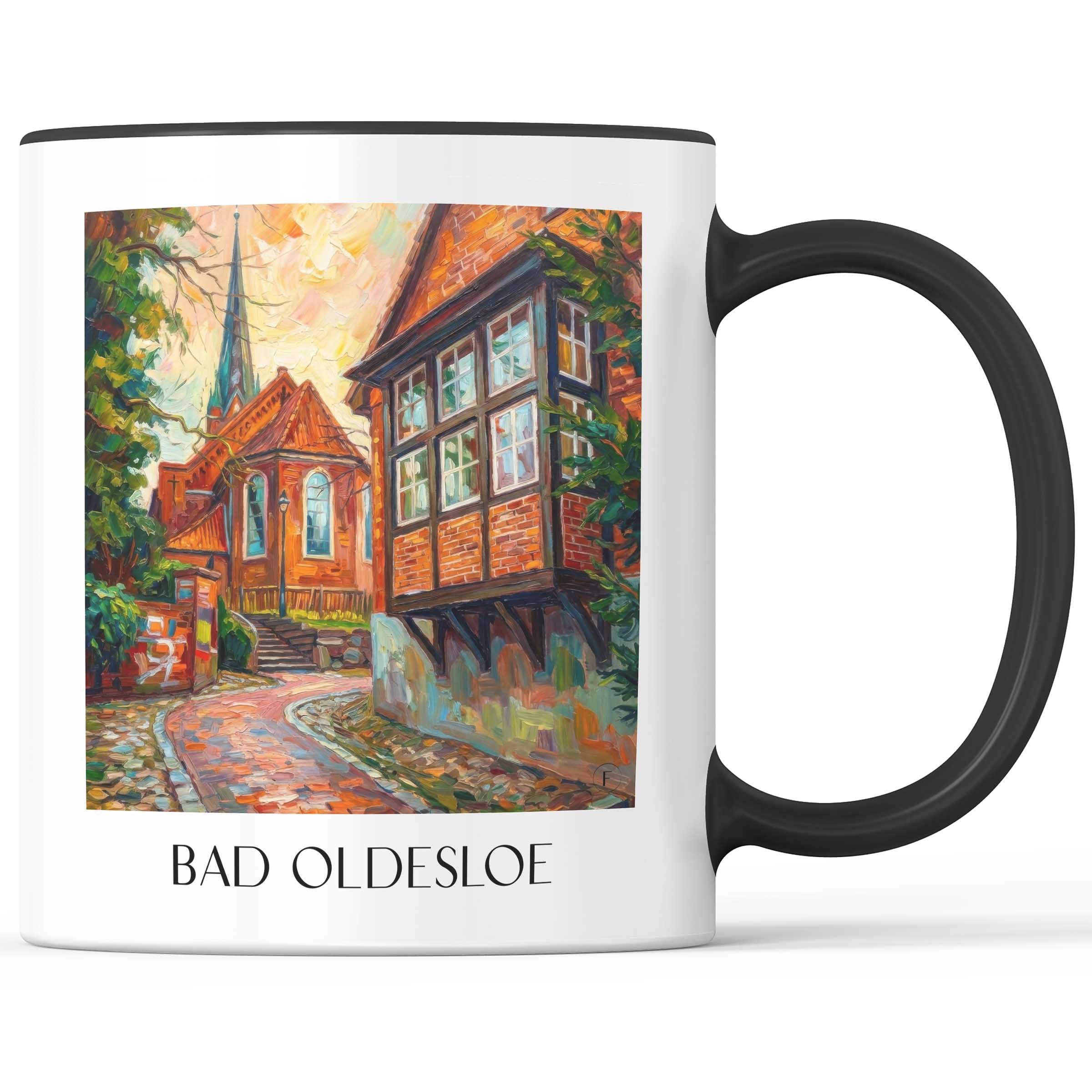 Bad Oldesloe Kaffeebecher - Holstein - Deutschland Becher - Kaffeetasse im Ölgemälde Stil