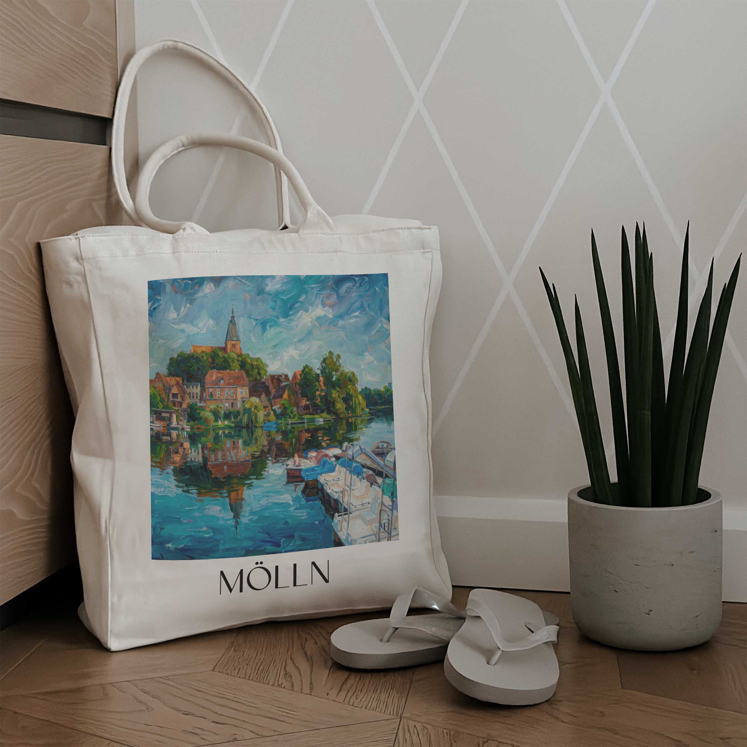 mölln-schleswig-holstein-deutschland-einkaufstasche-oil-painting-oelgemaelde