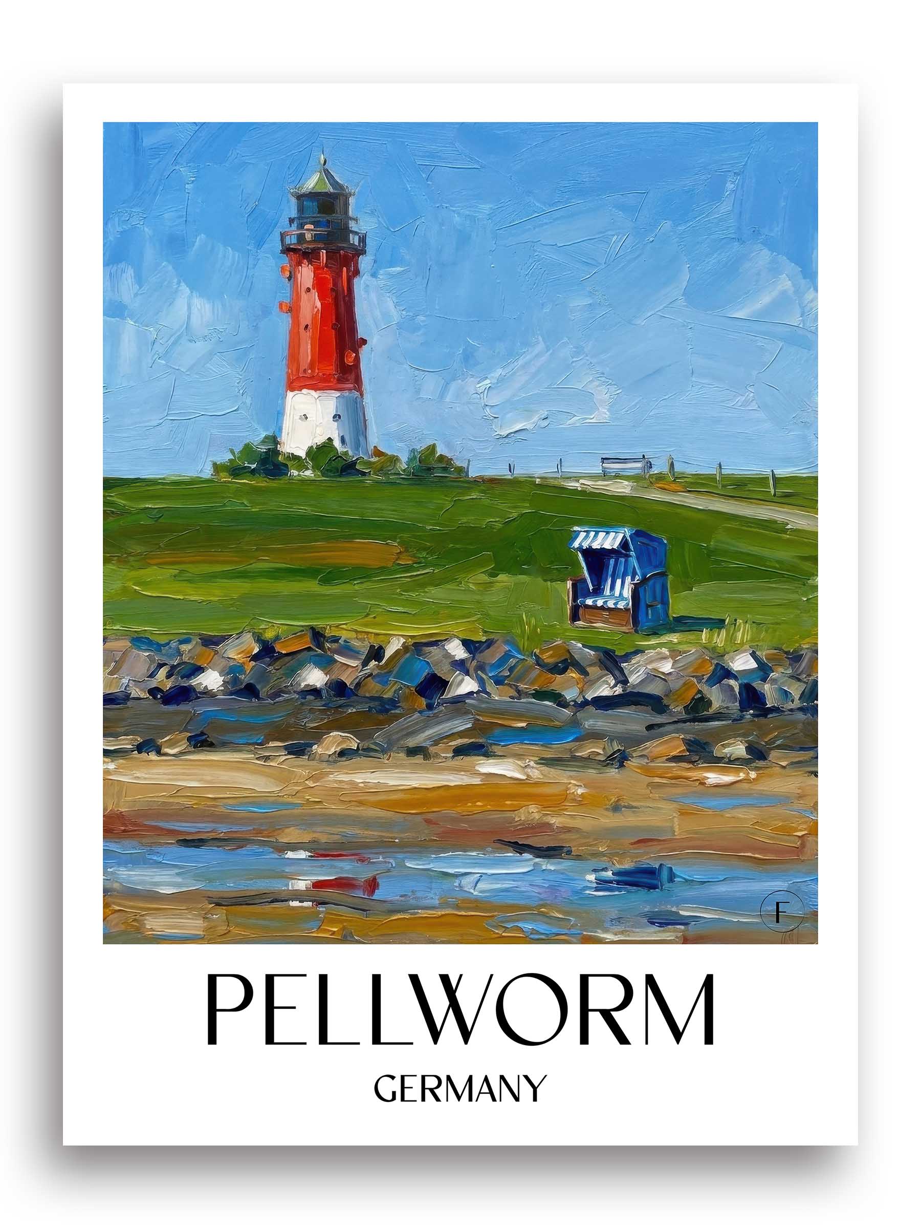 Pellworm Poster - Schleswig-Holstein - Deutschland Kunstdruck - Ölgemälde von A4 bis A1