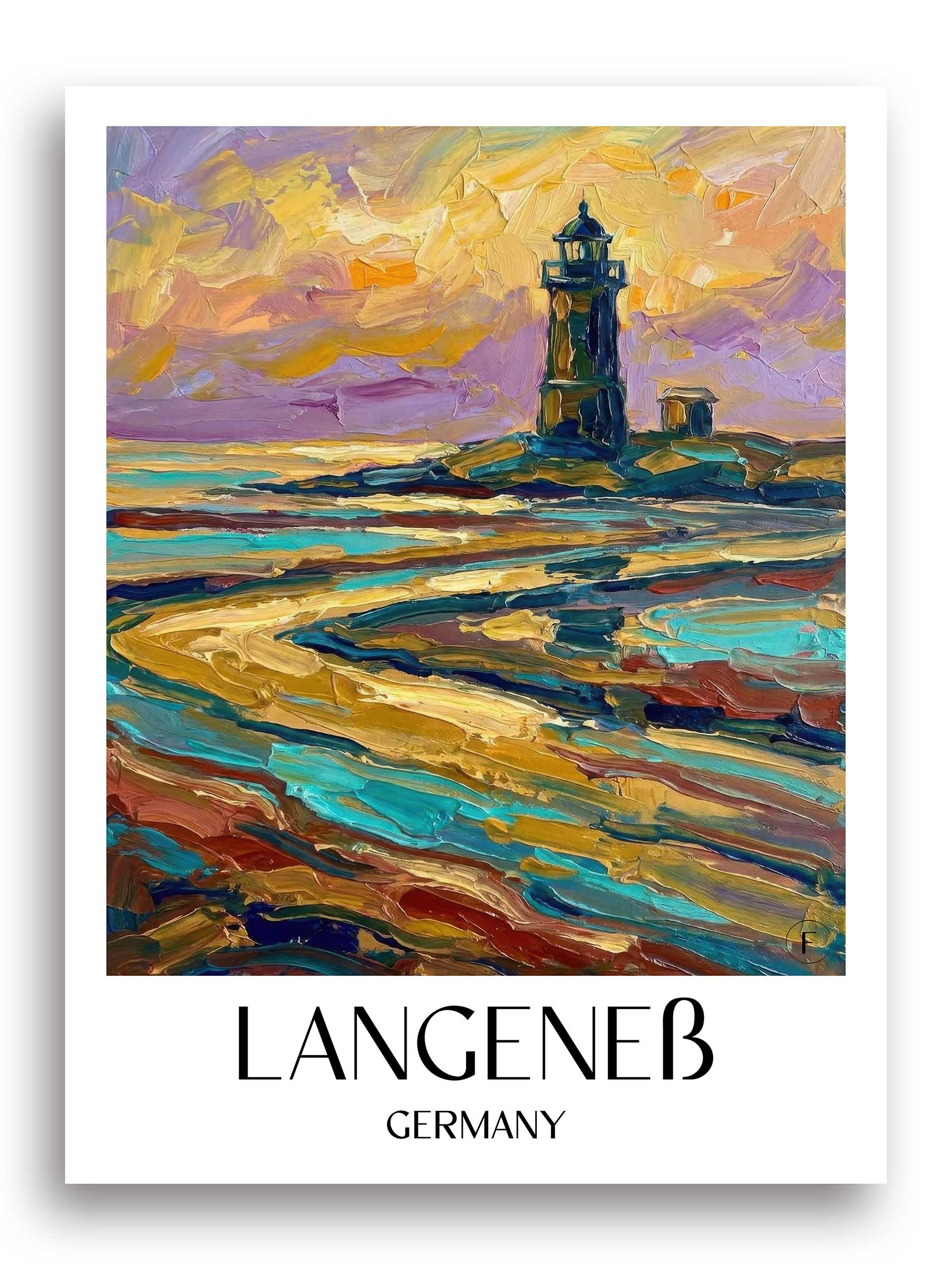 Langeneß Poster - Schleswig-Holstein - Deutschland Kunstdruck - Ölgemälde von A4 bis A1