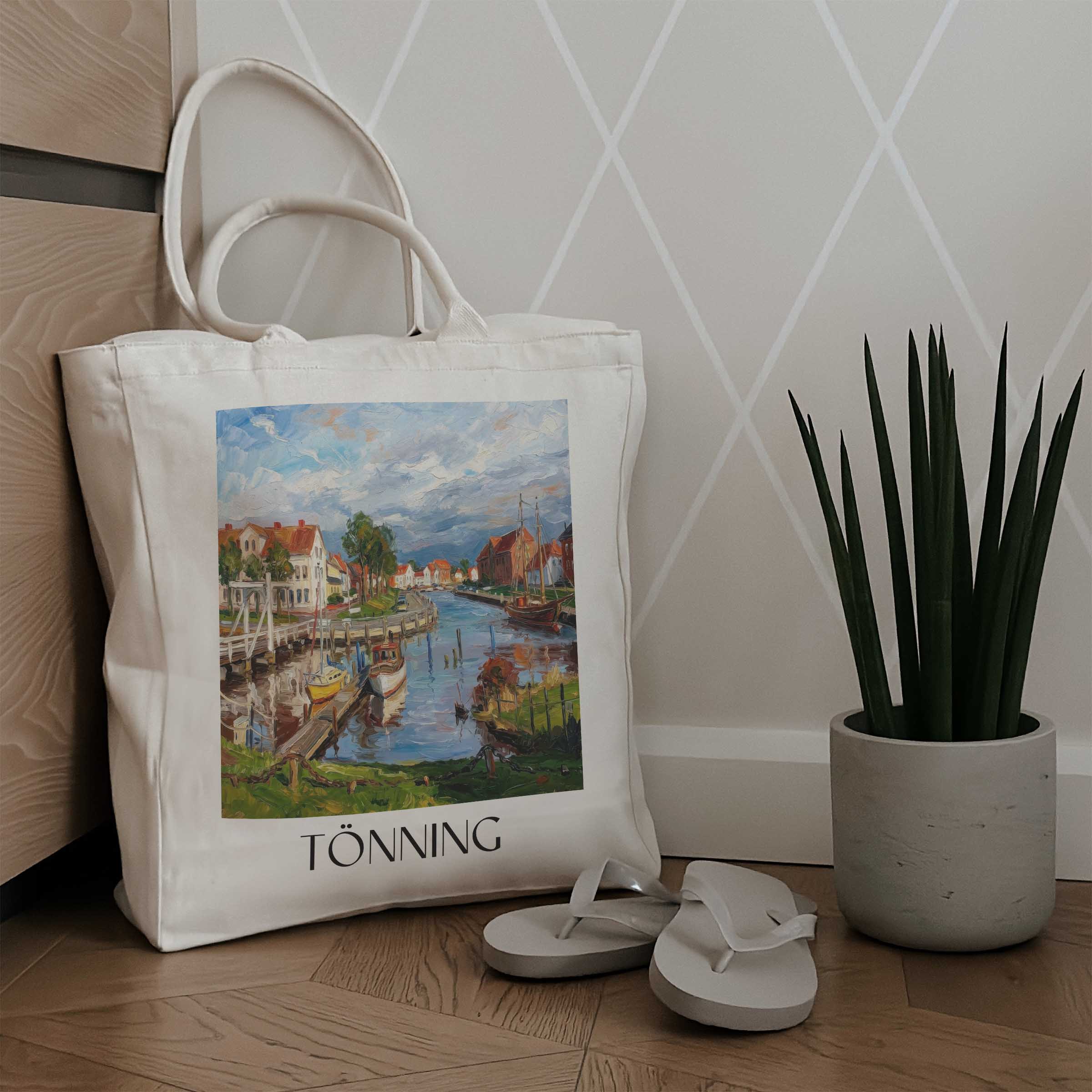tönning-schleswig-holstein-deutschland-einkaufstasche-oil-painting-oelgemaelde