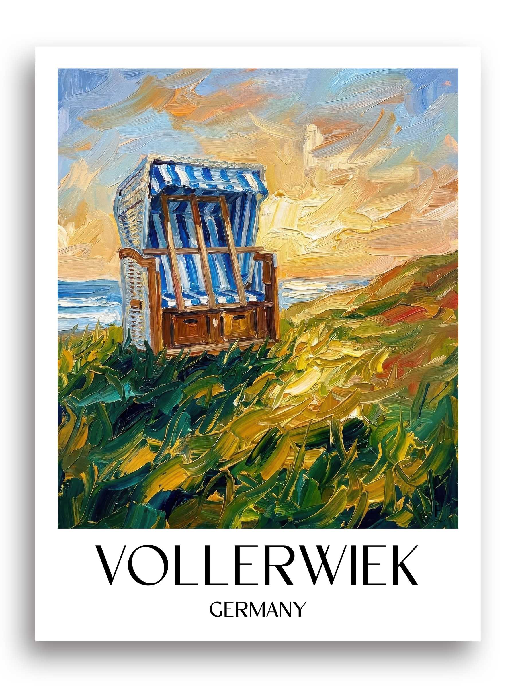 Vollerwiek Poster - Schleswig-Holstein - Deutschland Kunstdruck - Ölgemälde von A4 bis A1