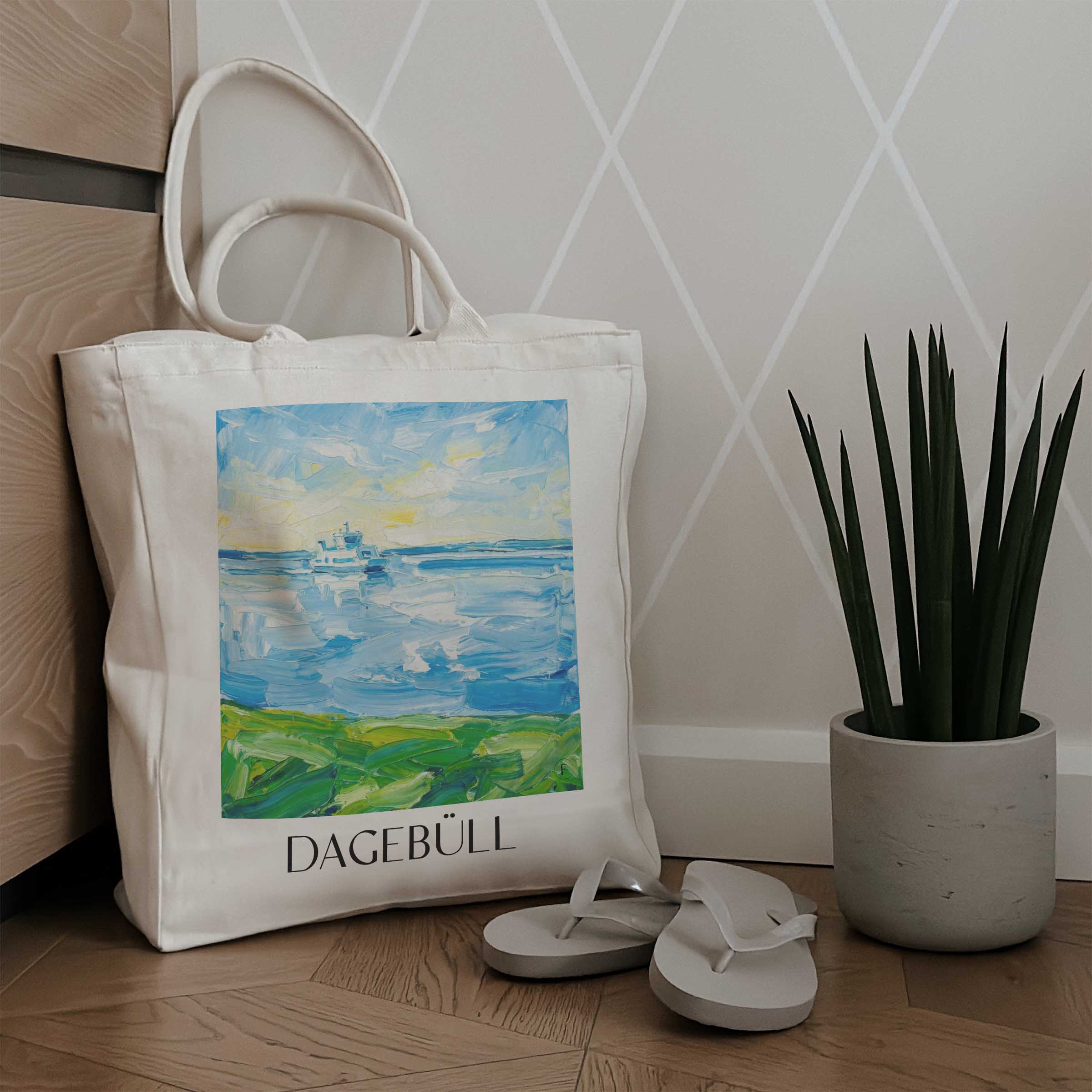 dagebüll-nordfriesland-deutschland-einkaufstasche-oil-painting-oelgemaelde