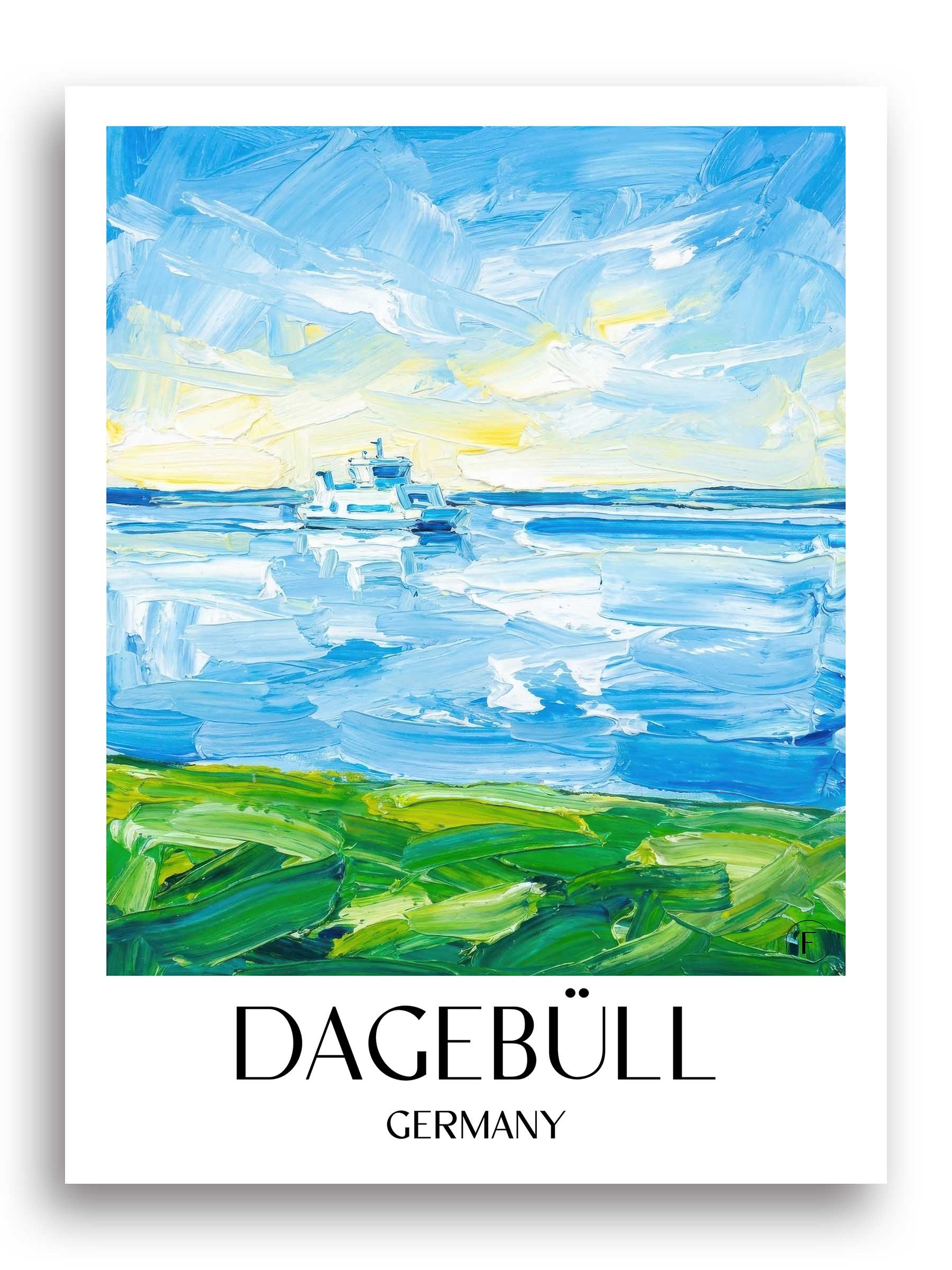 Dagebüll Poster - Nordfriesland - Deutschland Kunstdruck - Ölgemälde von A4 bis A1