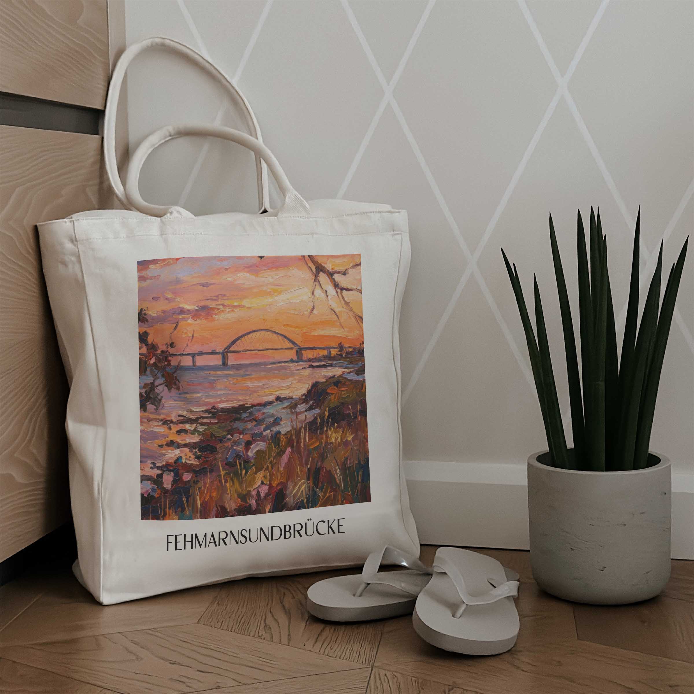 fehmarnsundbrücke-schleswig-holstein-deutschland-einkaufstasche-oil-painting-oelgemaelde