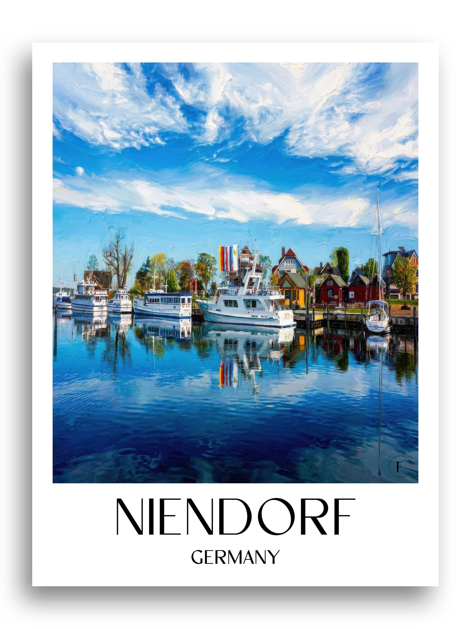 Niendorf Poster - Ostholstein - Deutschland Kunstdruck - Ölgemälde von A4 bis A1