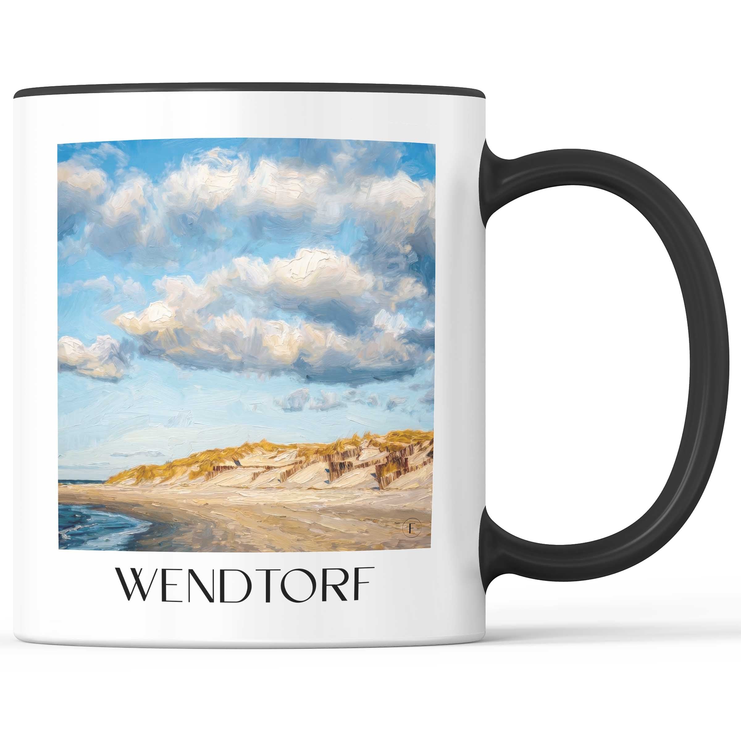 Wendtorf Kaffeebecher - Schleswig-Holstein - Deutschland Becher - Kaffeetasse im Ölgemälde Stil