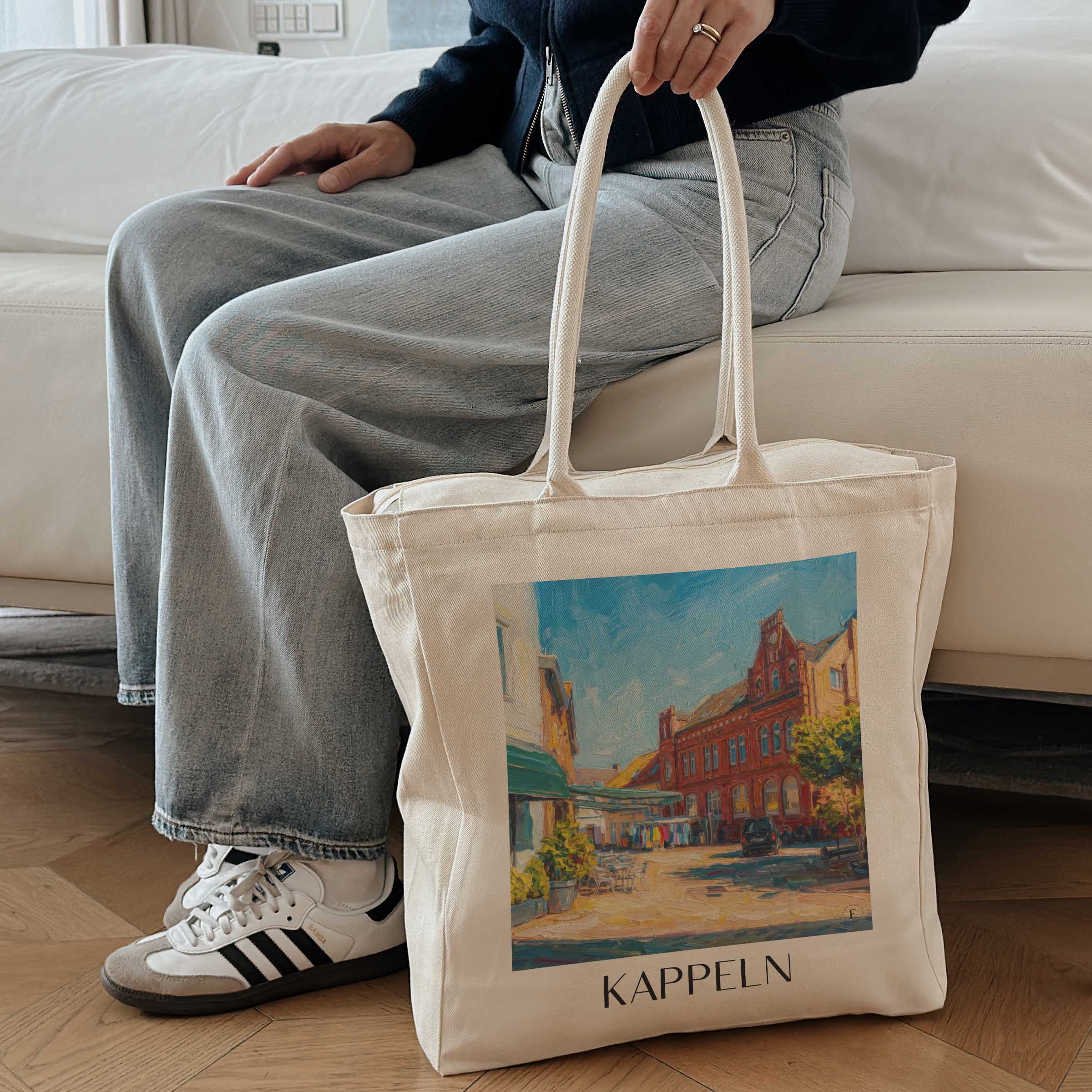 kappeln-schleswig-holstein-deutschland-einkaufstasche-oil-painting-oelgemaelde