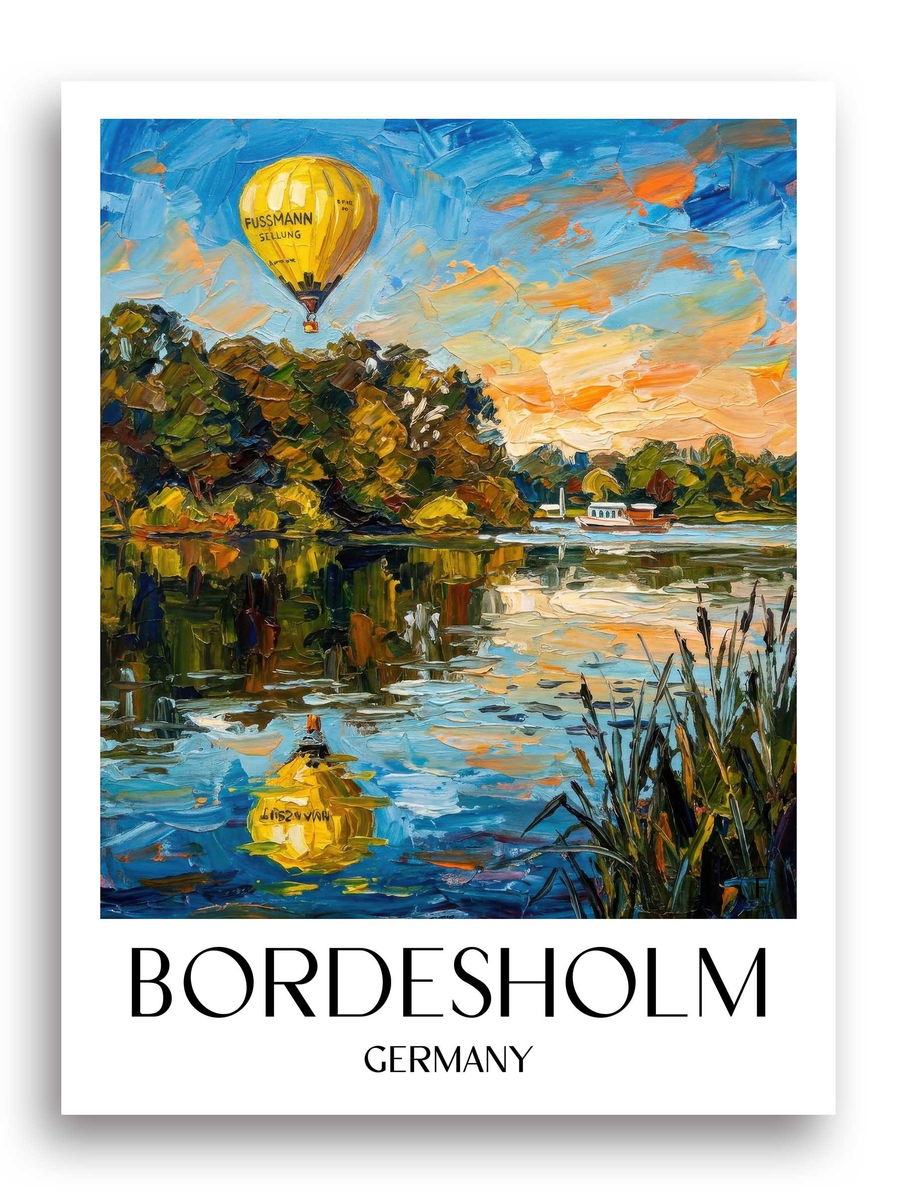 Bordesholm Poster - Mittelholstein - Deutschland Kunstdruck - Ölgemälde von A4 bis A1