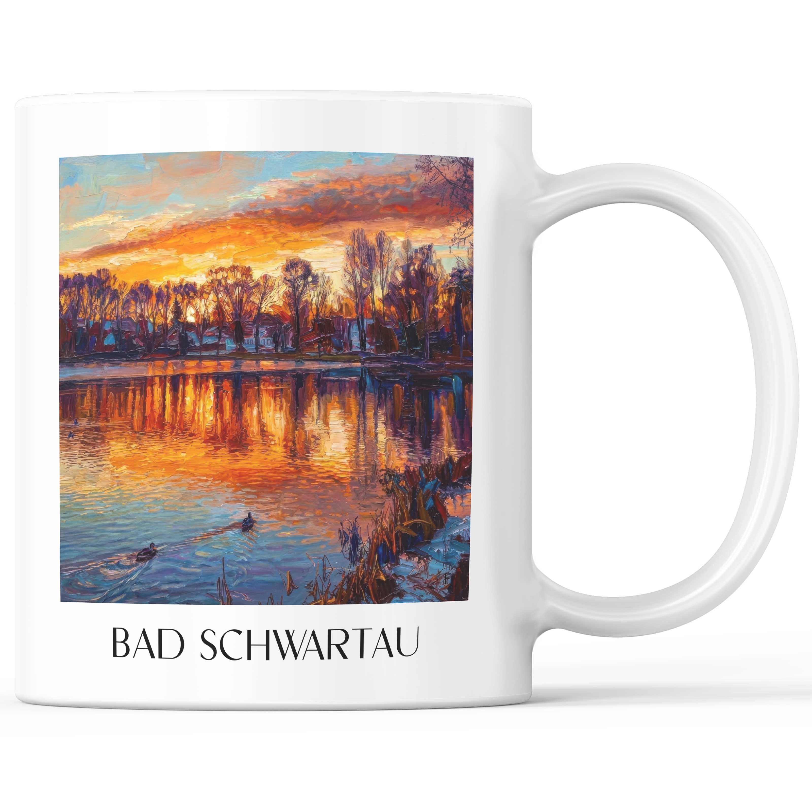 Bad Schwartau Kaffeebecher - Ostholstein - Deutschland Becher - Kaffeetasse im Ölgemälde Stil
