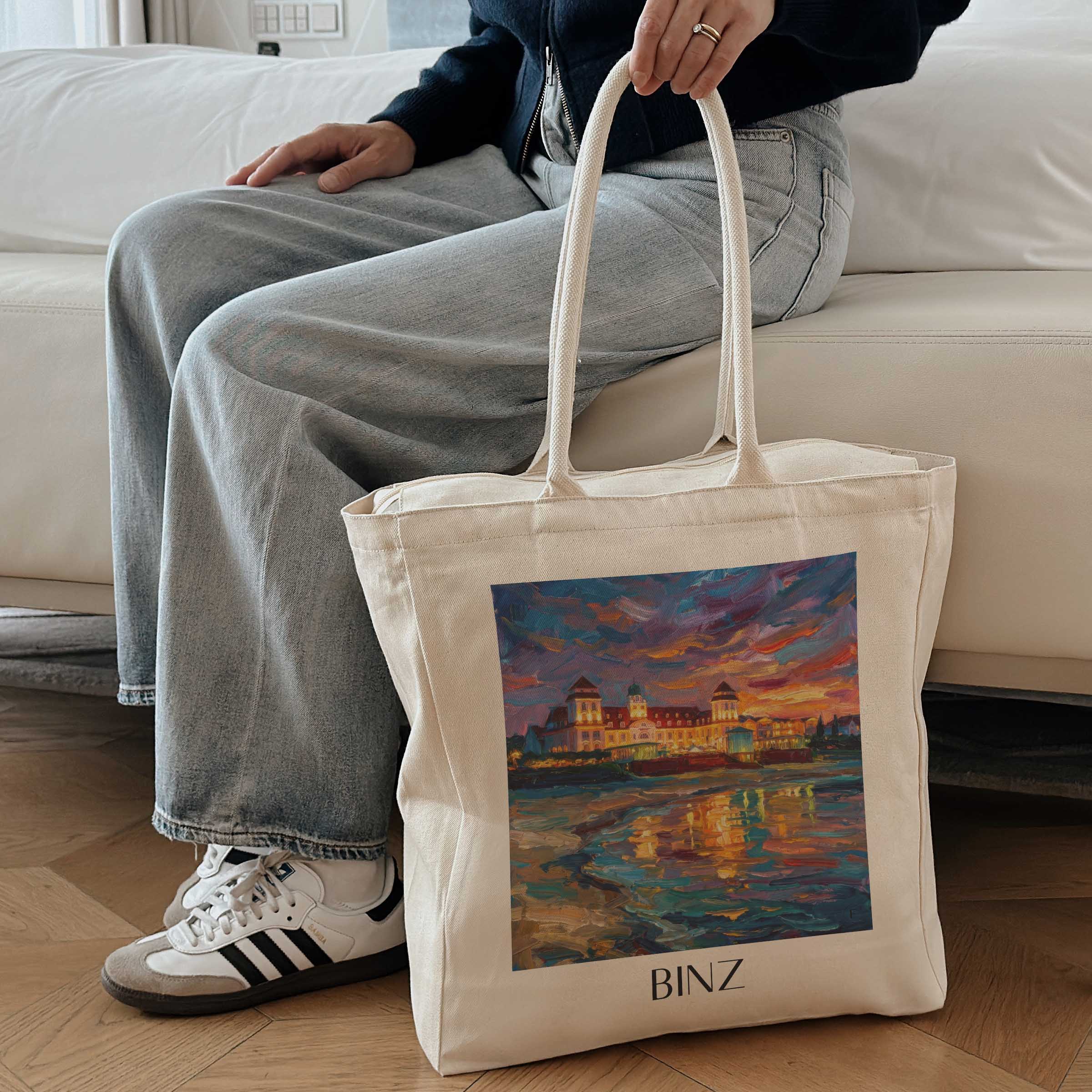 binz-rügen-deutschland-einkaufstasche-oil-painting-oelgemaelde