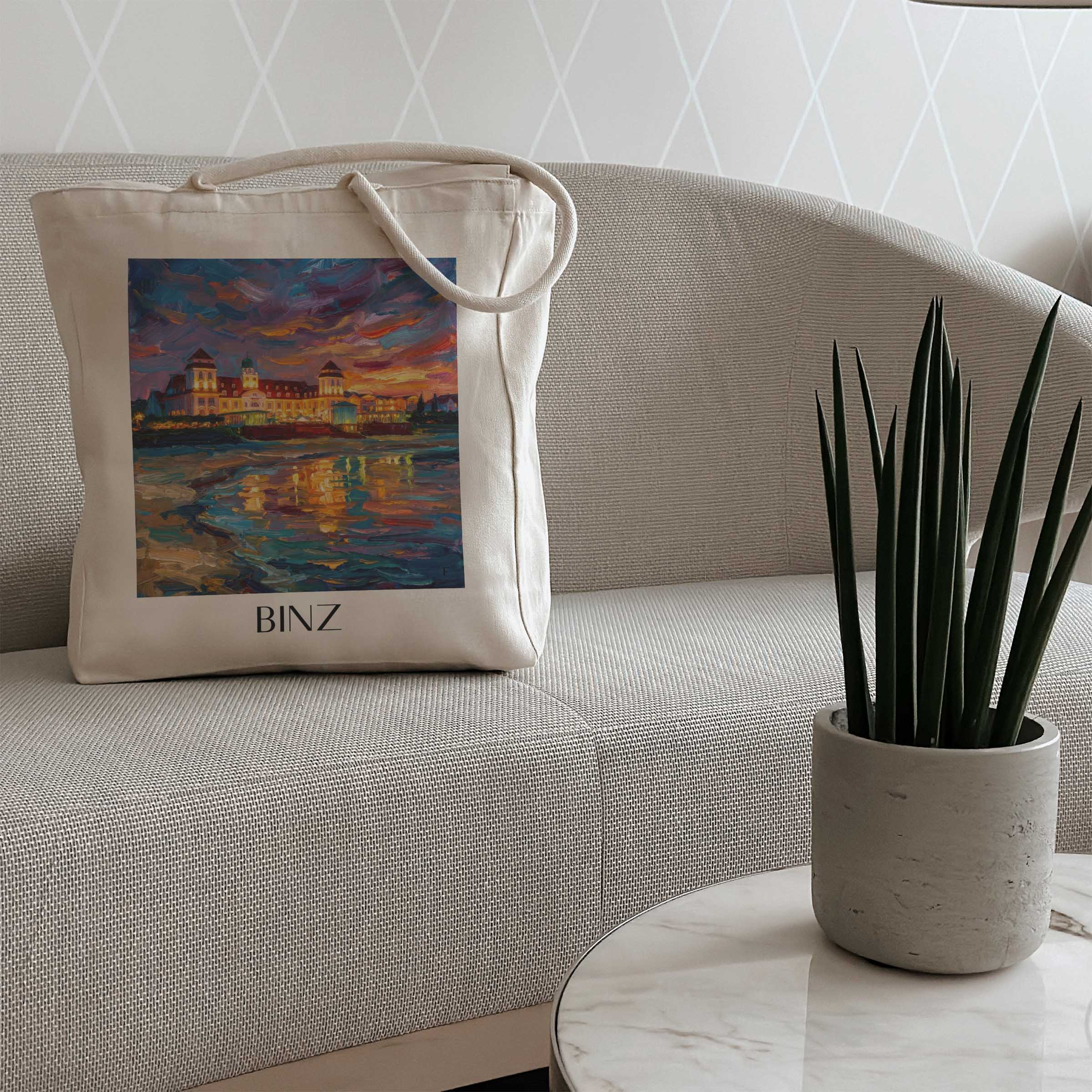 binz-rügen-deutschland-einkaufstasche-oil-painting-oelgemaelde