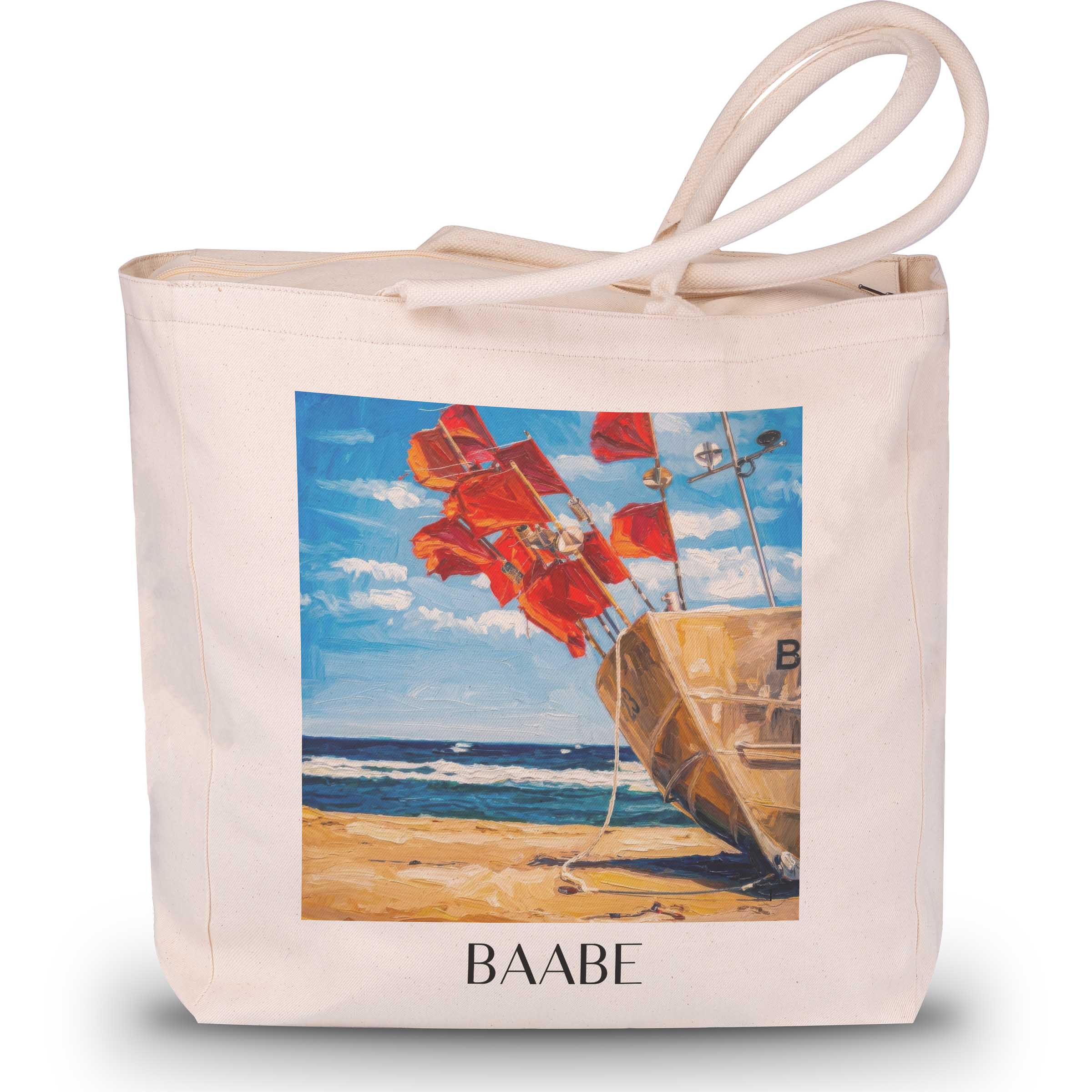 Baabe Shopping Tasche - Rügen - Deutschland Tote Bag - Einkaufstasche im Ölgemälde Stil