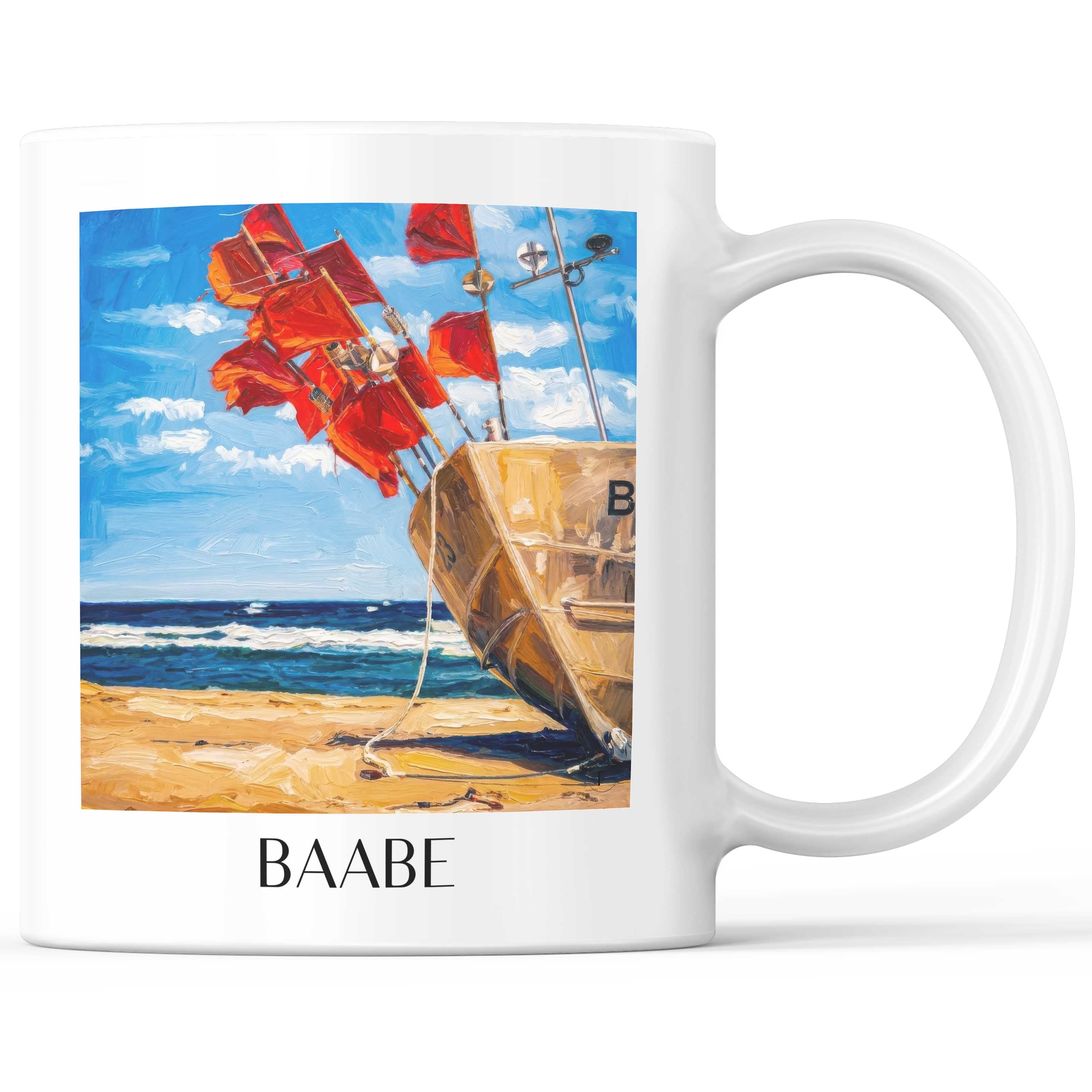 Baabe Kaffeebecher - Rügen - Deutschland Becher - Kaffeetasse im Ölgemälde Stil