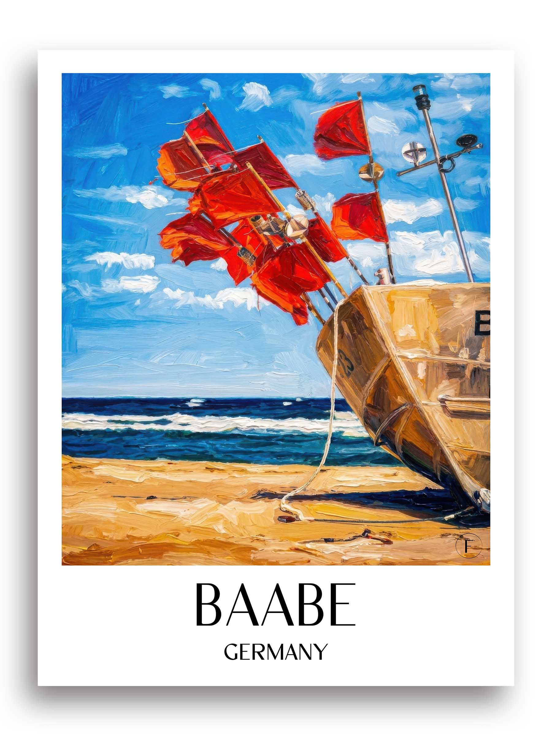 Baabe Poster - Rügen - Deutschland Kunstdruck - Ölgemälde von A4 bis A1