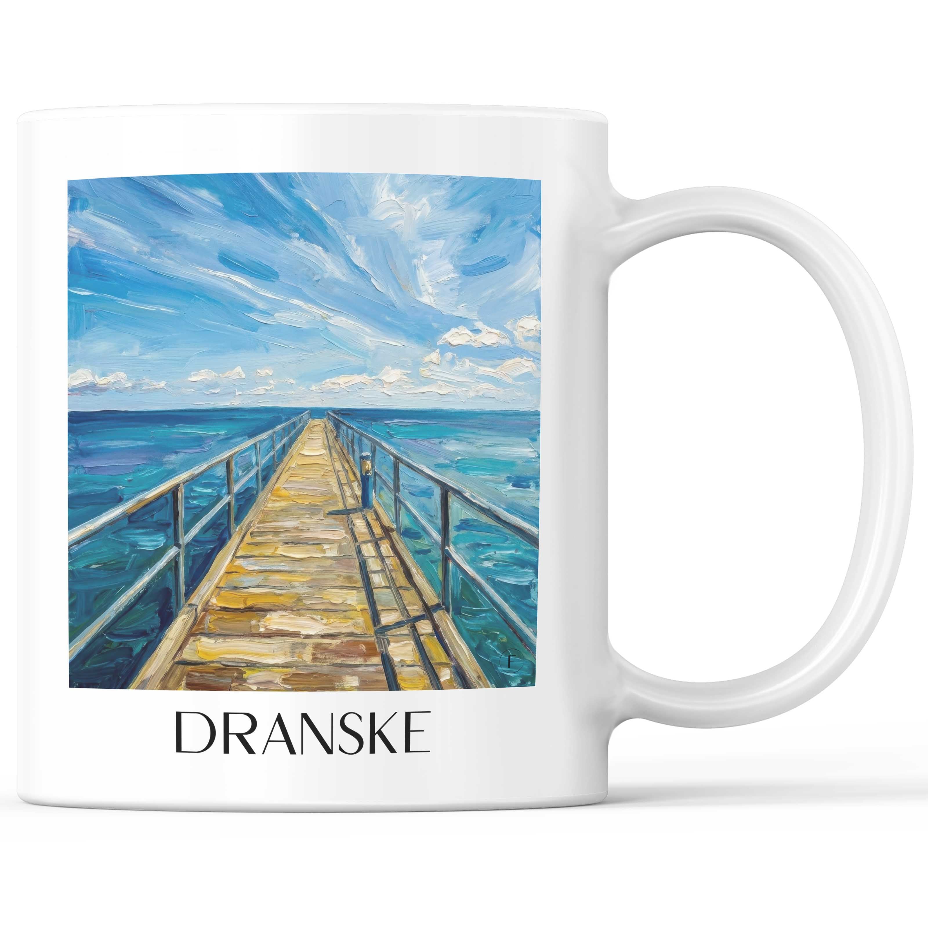 Dranske Kaffeebecher - Rügen - Deutschland Becher - Kaffeetasse im Ölgemälde Stil
