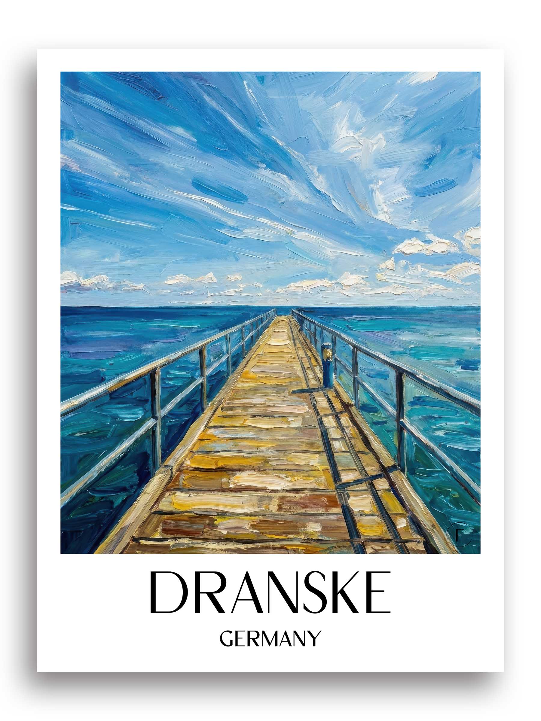 Dranske Poster - Rügen - Deutschland Kunstdruck - Ölgemälde von A4 bis A1