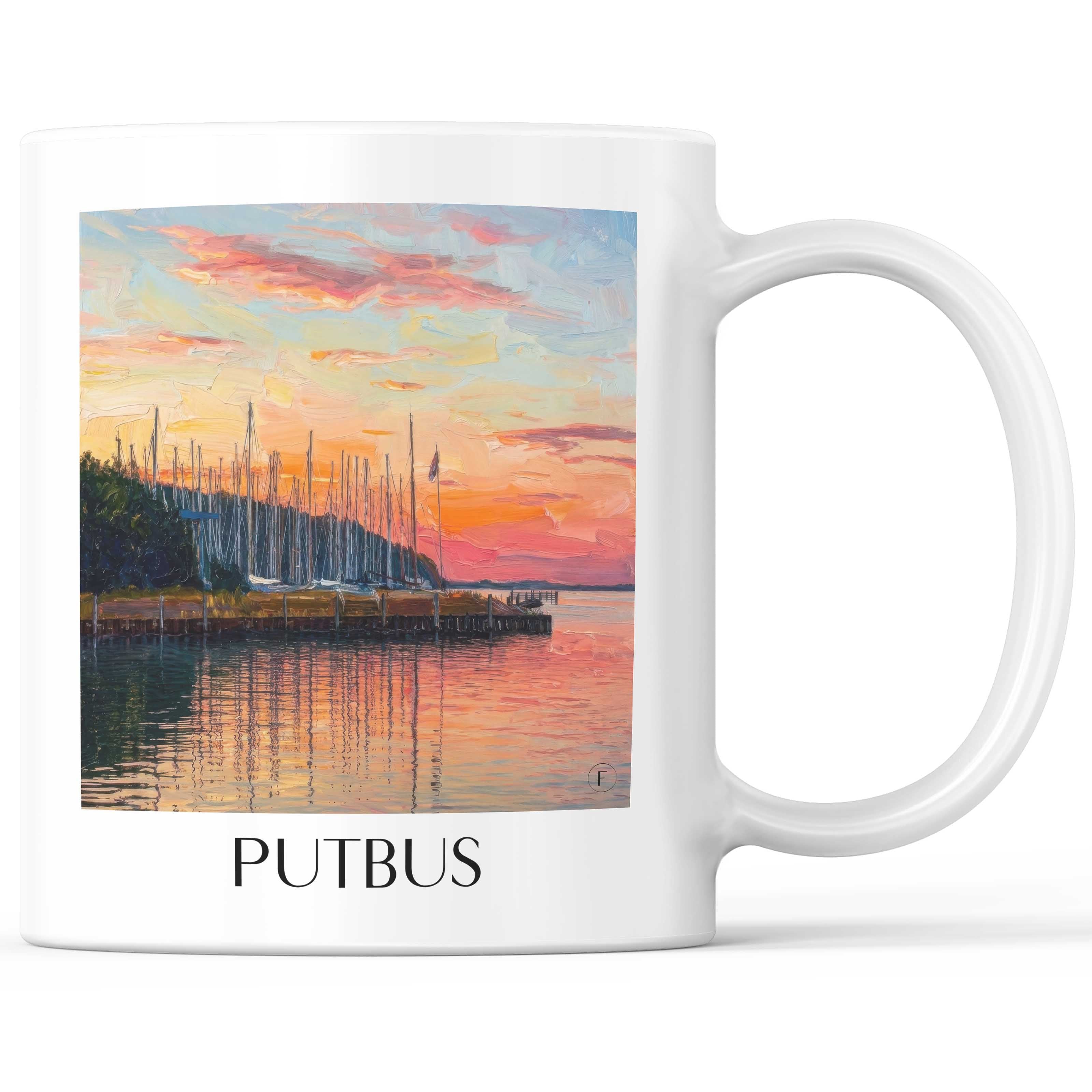 Putbus Kaffeebecher - Rügen - Deutschland Becher - Kaffeetasse im Ölgemälde Stil