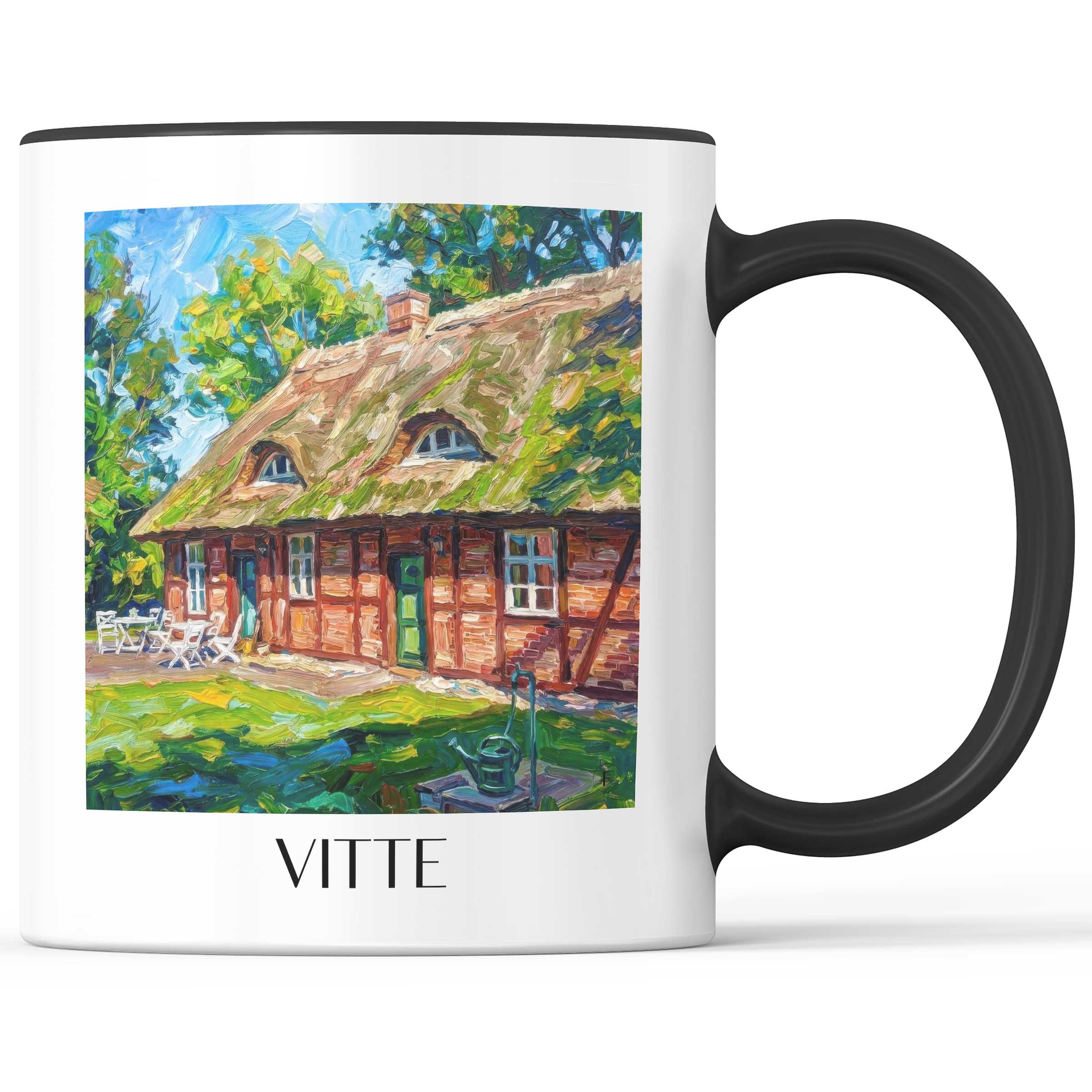 Vitte Kaffeebecher - Hiddensee - Deutschland Becher - Kaffeetasse im Ölgemälde Stil