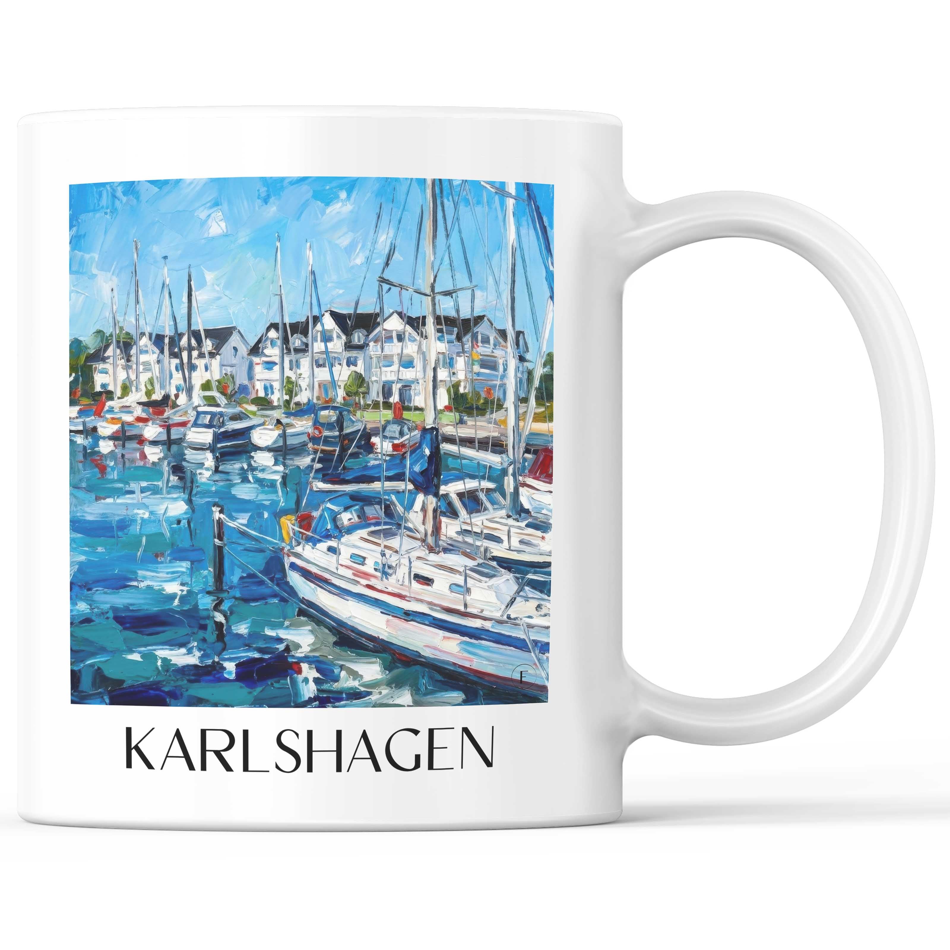 Karlshagen Kaffeebecher - Usedom - Deutschland Becher - Kaffeetasse im Ölgemälde Stil