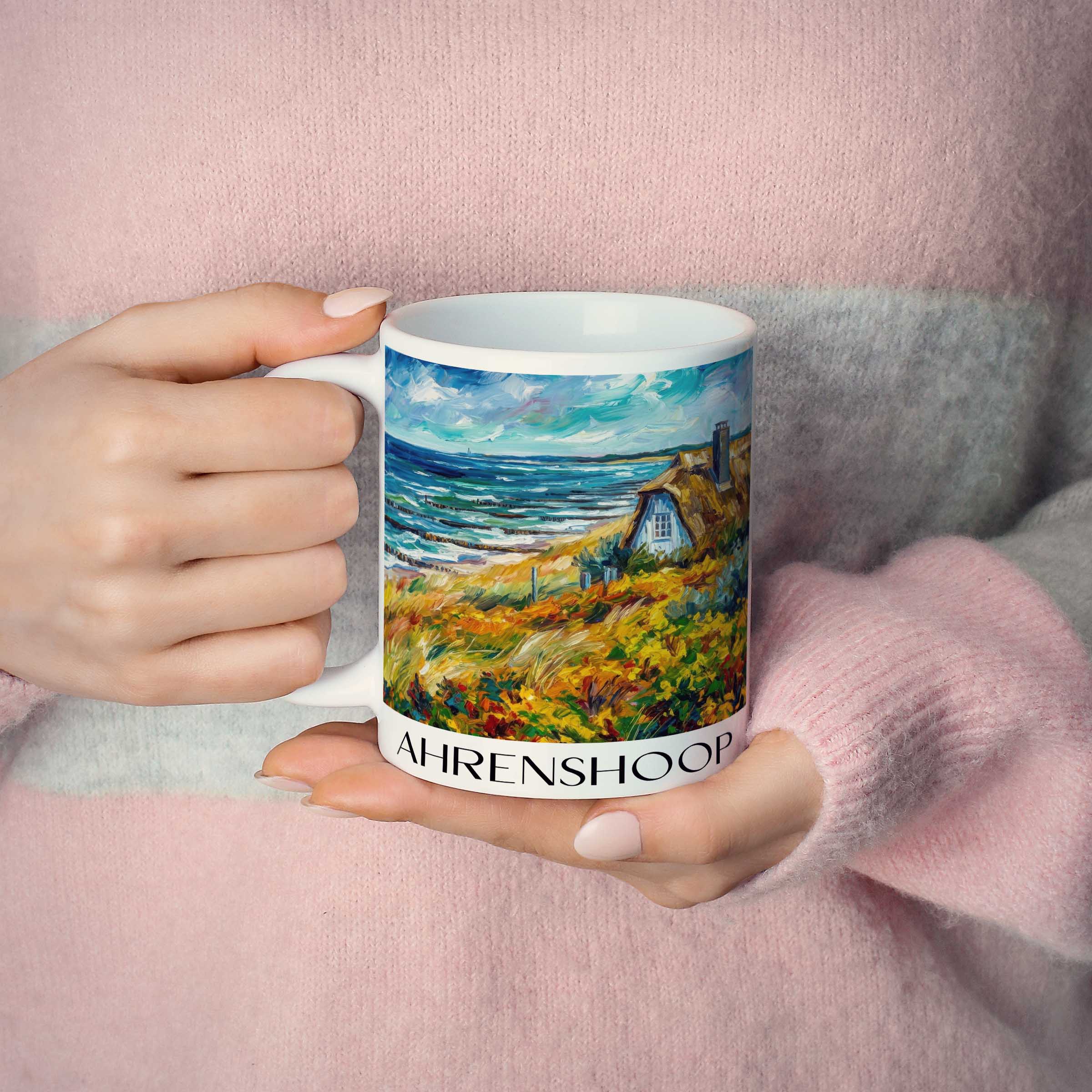 ahrenshoop-mecklenburg-vorpommern-deutschland-kaffeebecher-oil-painting-oelgemaelde