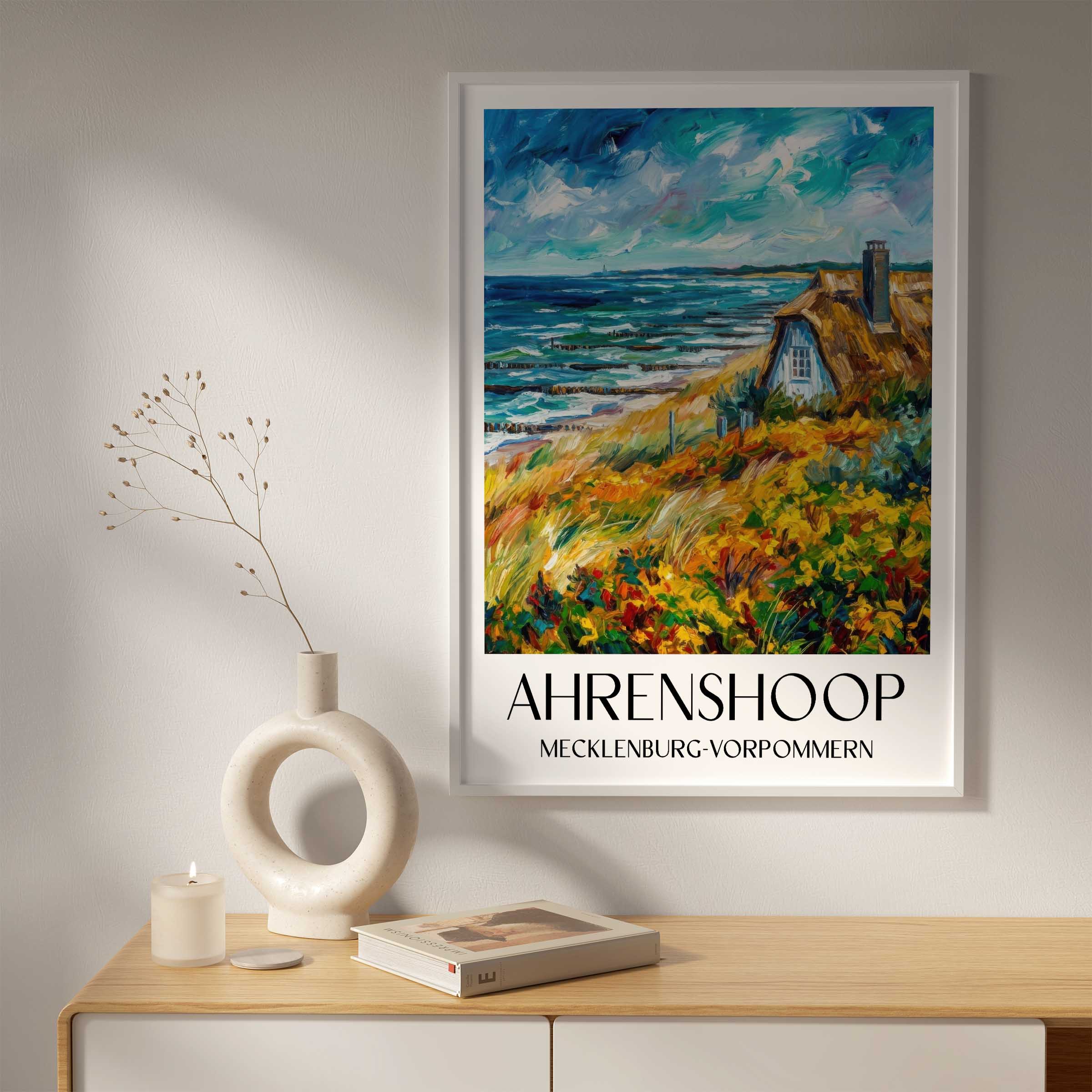 ahrenshoop-mecklenburg-vorpommern-deutschland-poster-oil-painting-oelgemaelde