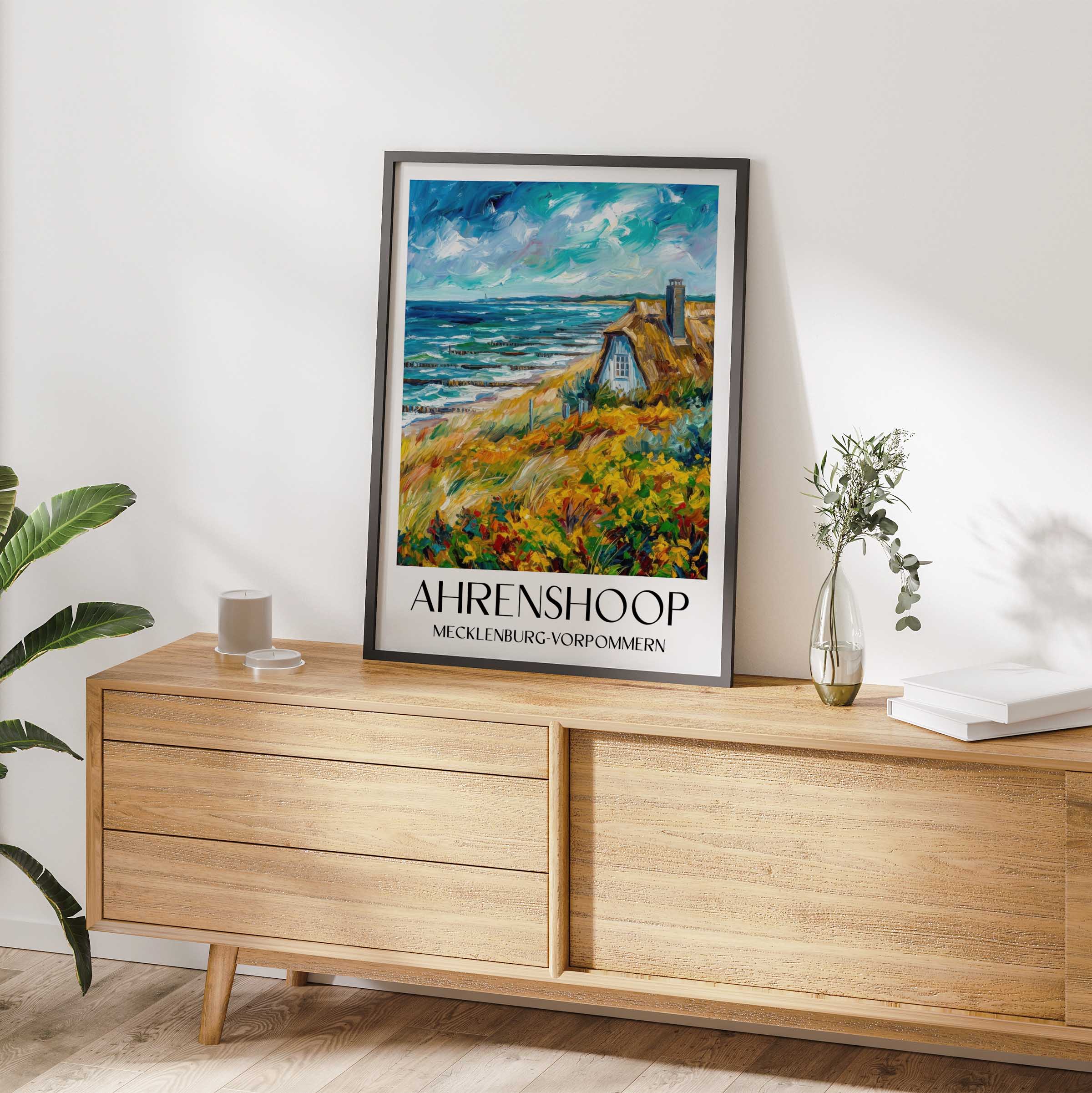ahrenshoop-mecklenburg-vorpommern-deutschland-poster-oil-painting-oelgemaelde