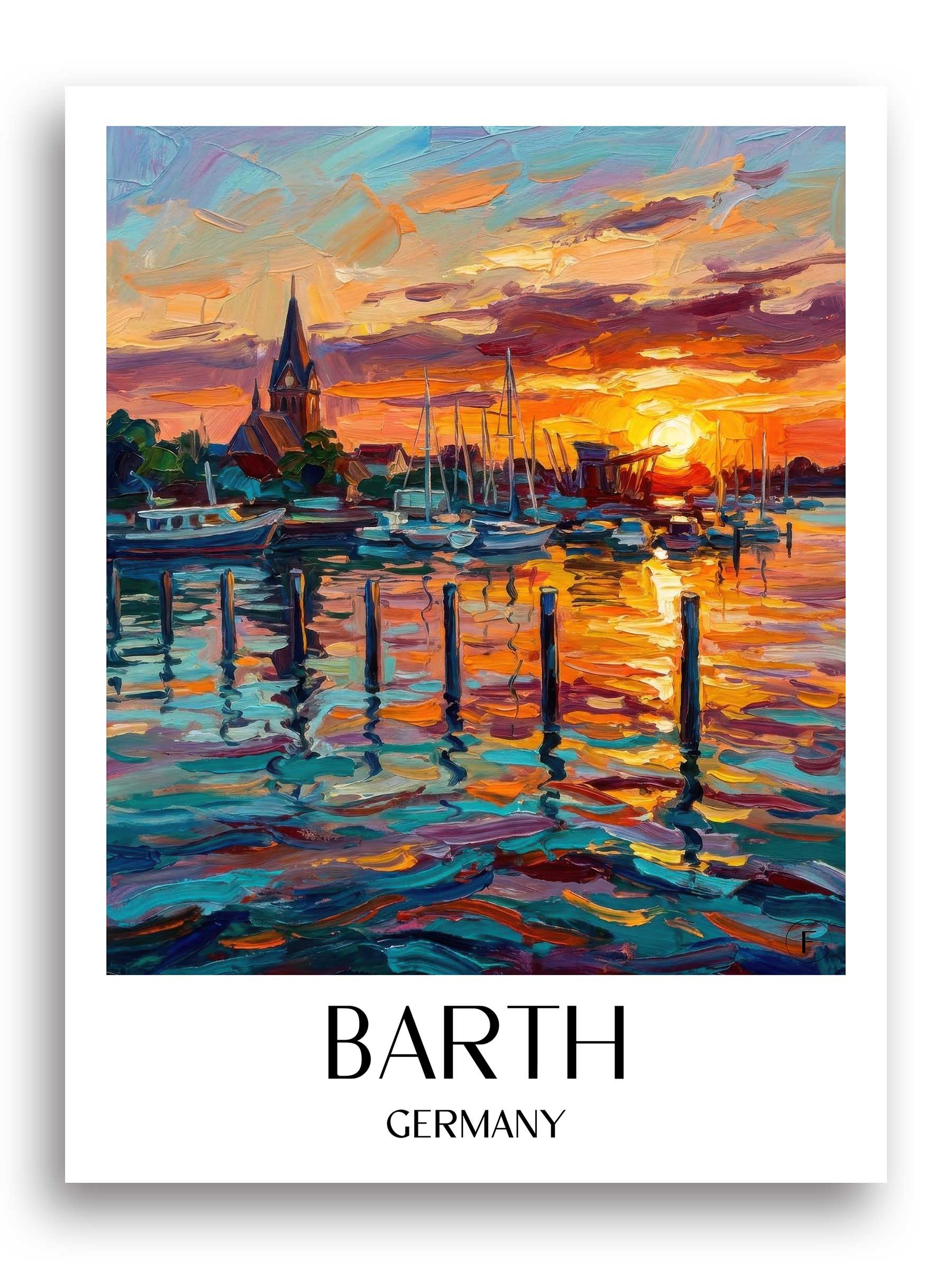 Barth Poster - Mecklenburg-Vorpommern - Deutschland Kunstdruck - Ölgemälde von A4 bis A1