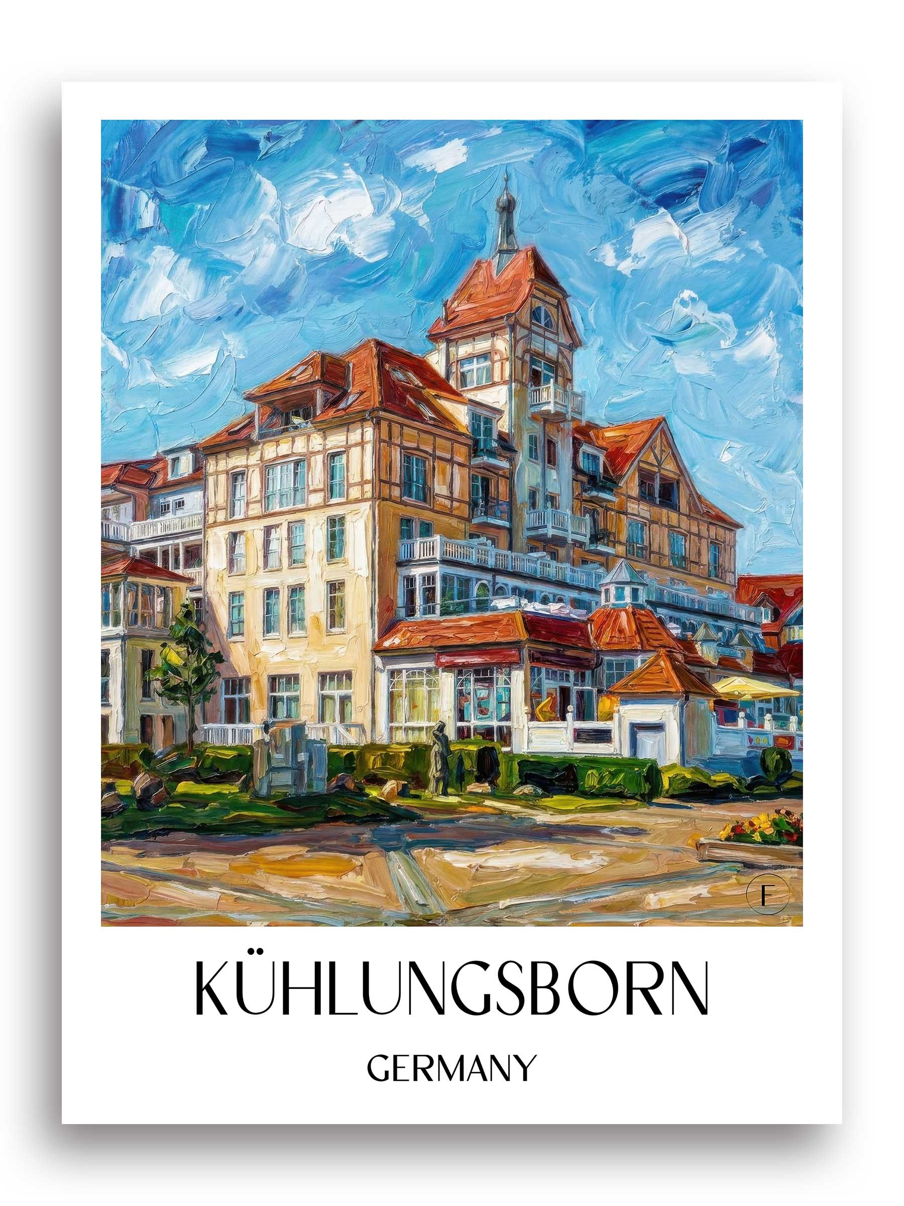 Kühlungsborn Poster - Mecklenburg-Vorpommern - Deutschland Kunstdruck - Ölgemälde von A4 bis A1