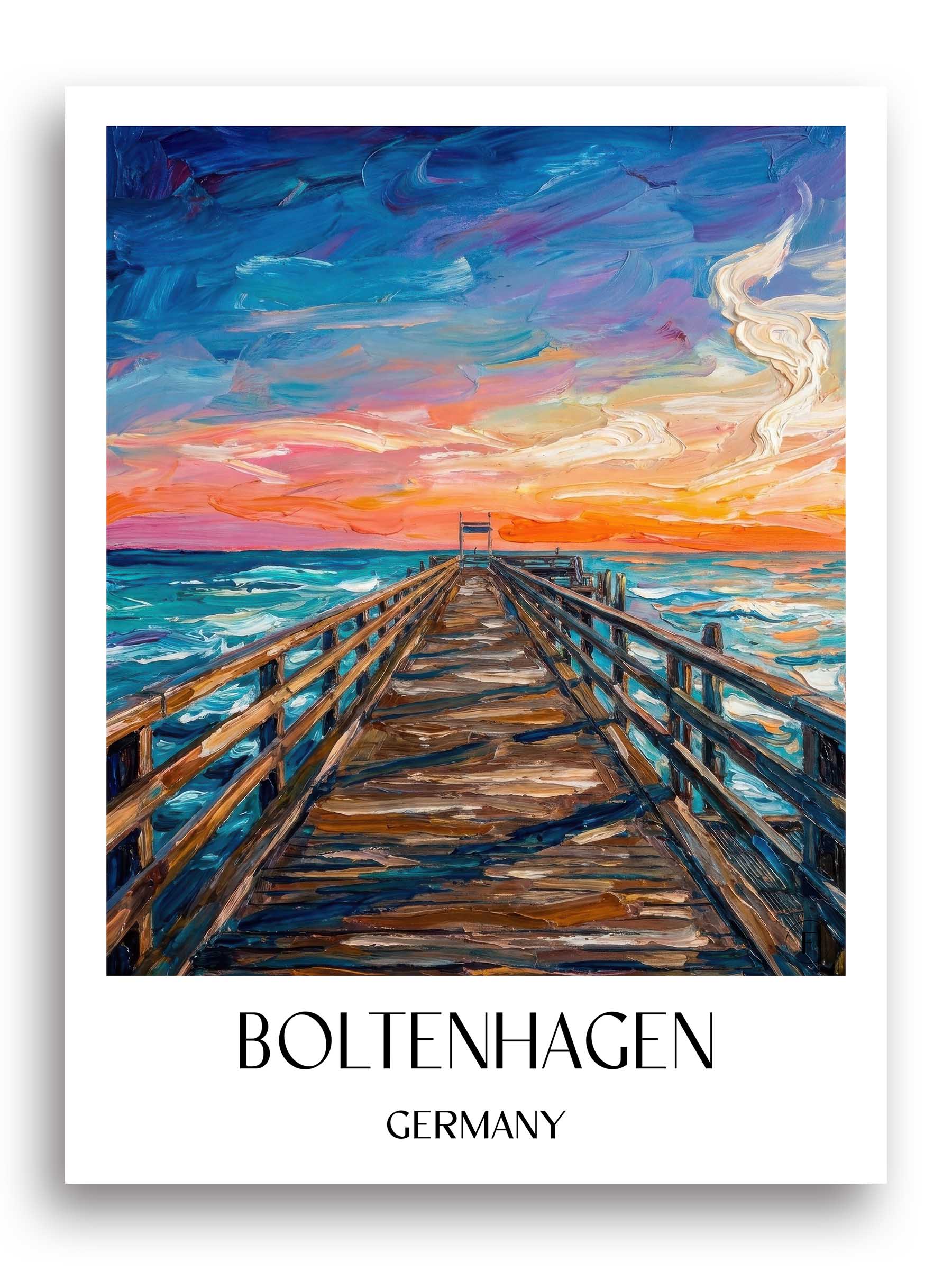 Boltenhagen Poster - Mecklenburg-Vorpommern - Deutschland Kunstdruck - Ölgemälde von A4 bis A1