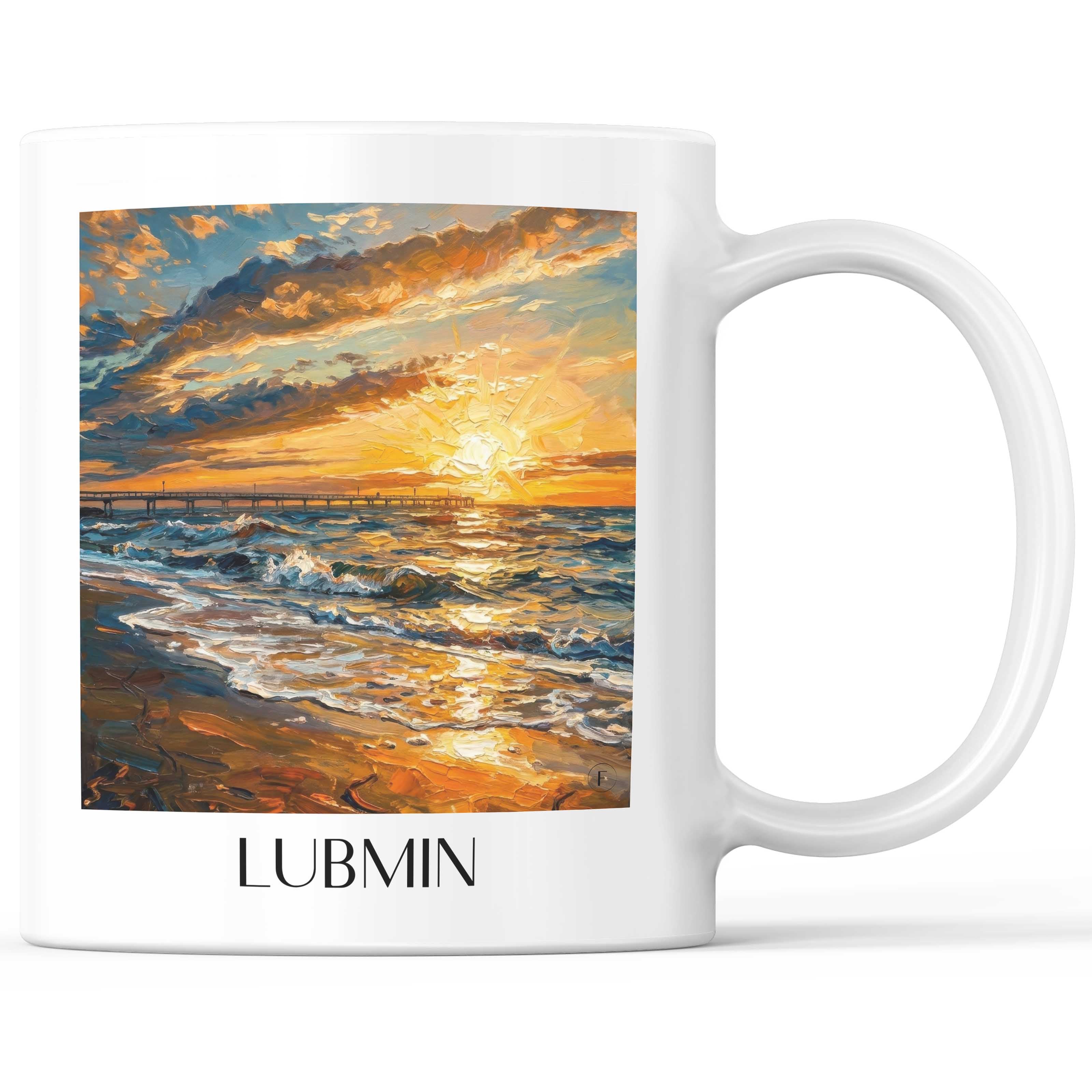 Lubmin Kaffeebecher - Mecklenburg-Vorpommern - Deutschland Becher - Kaffeetasse im Ölgemälde Stil