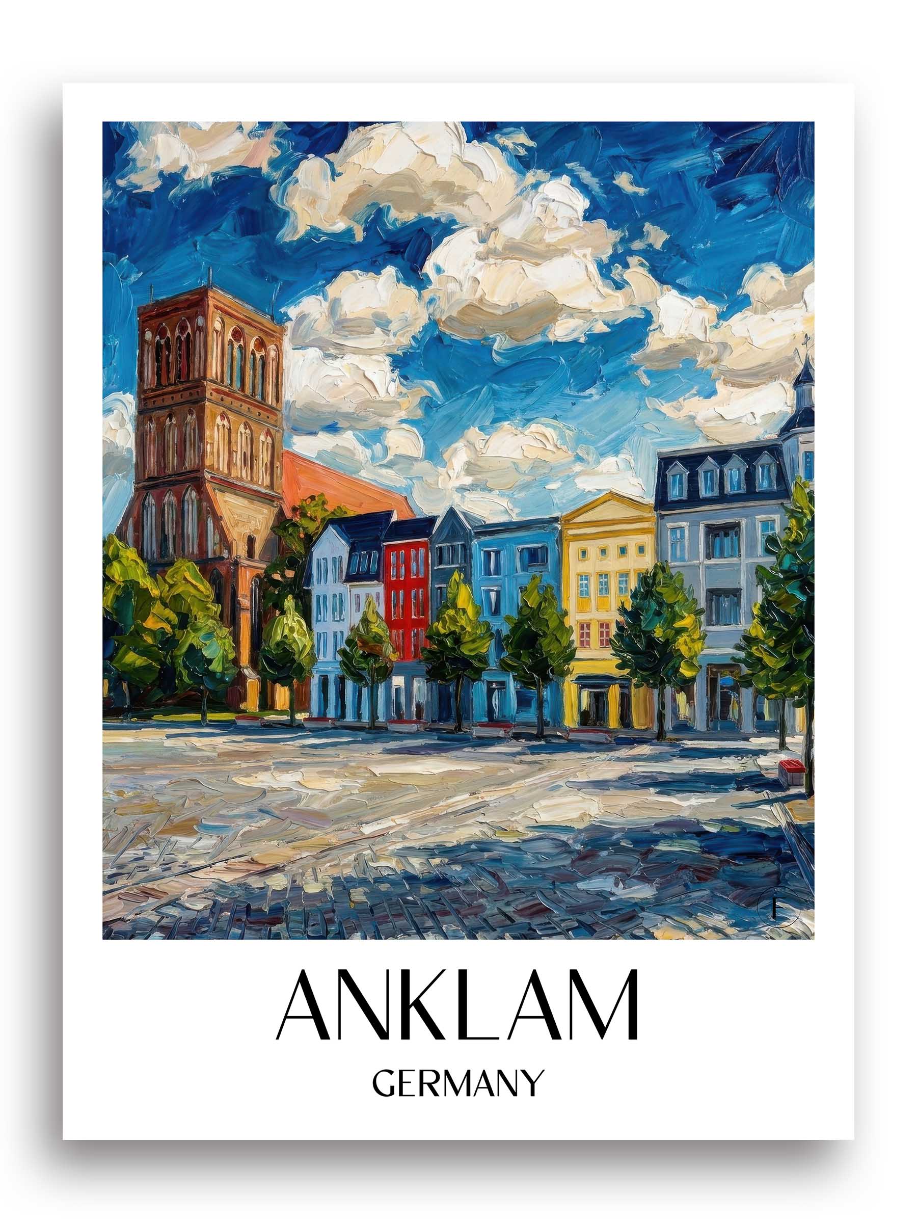 Anklam Poster - Mecklenburg-Vorpommern - Deutschland Kunstdruck - Ölgemälde von A4 bis A1