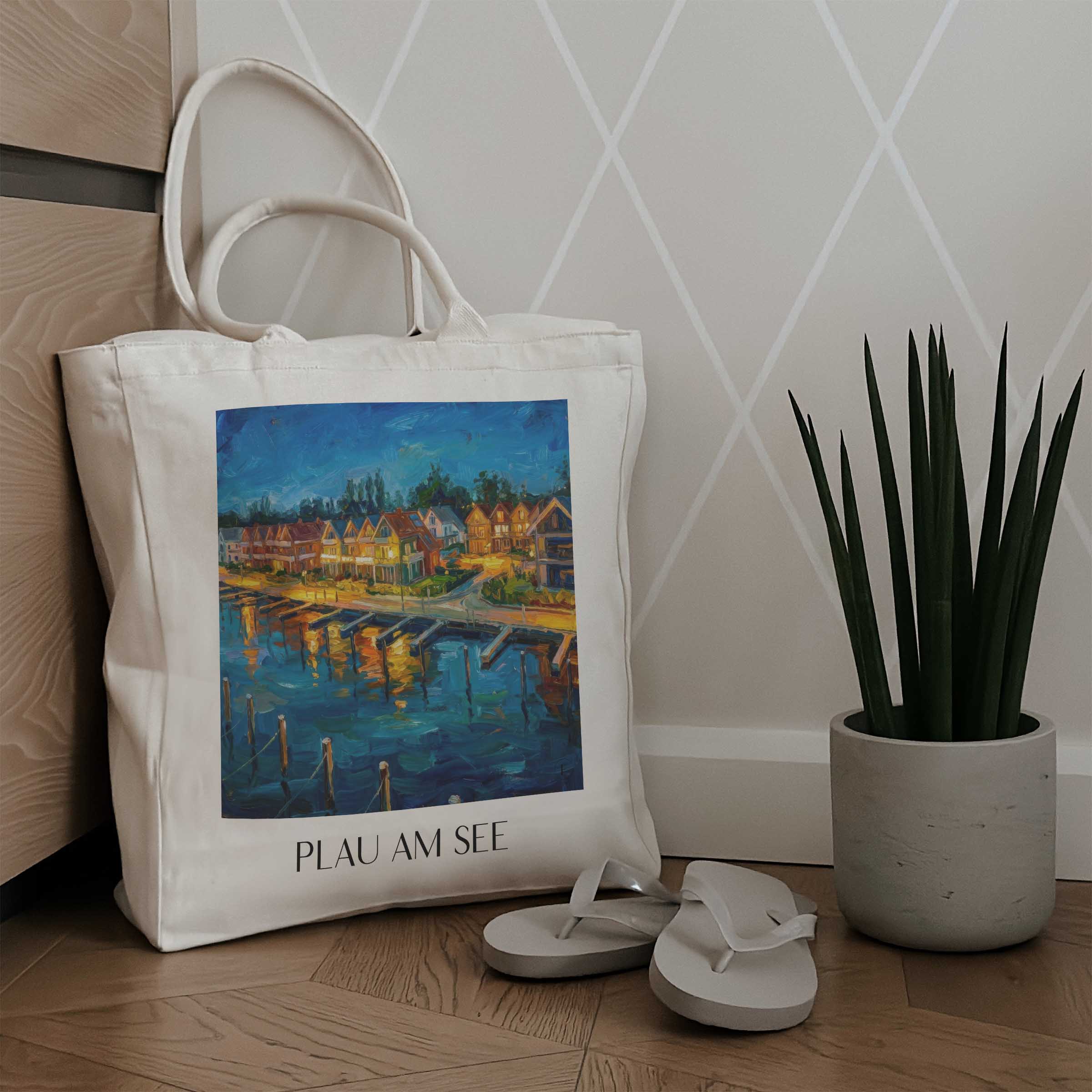 plau-am-see-mecklenburgische-seenplatte-deutschland-einkaufstasche-oil-painting-oelgemaelde