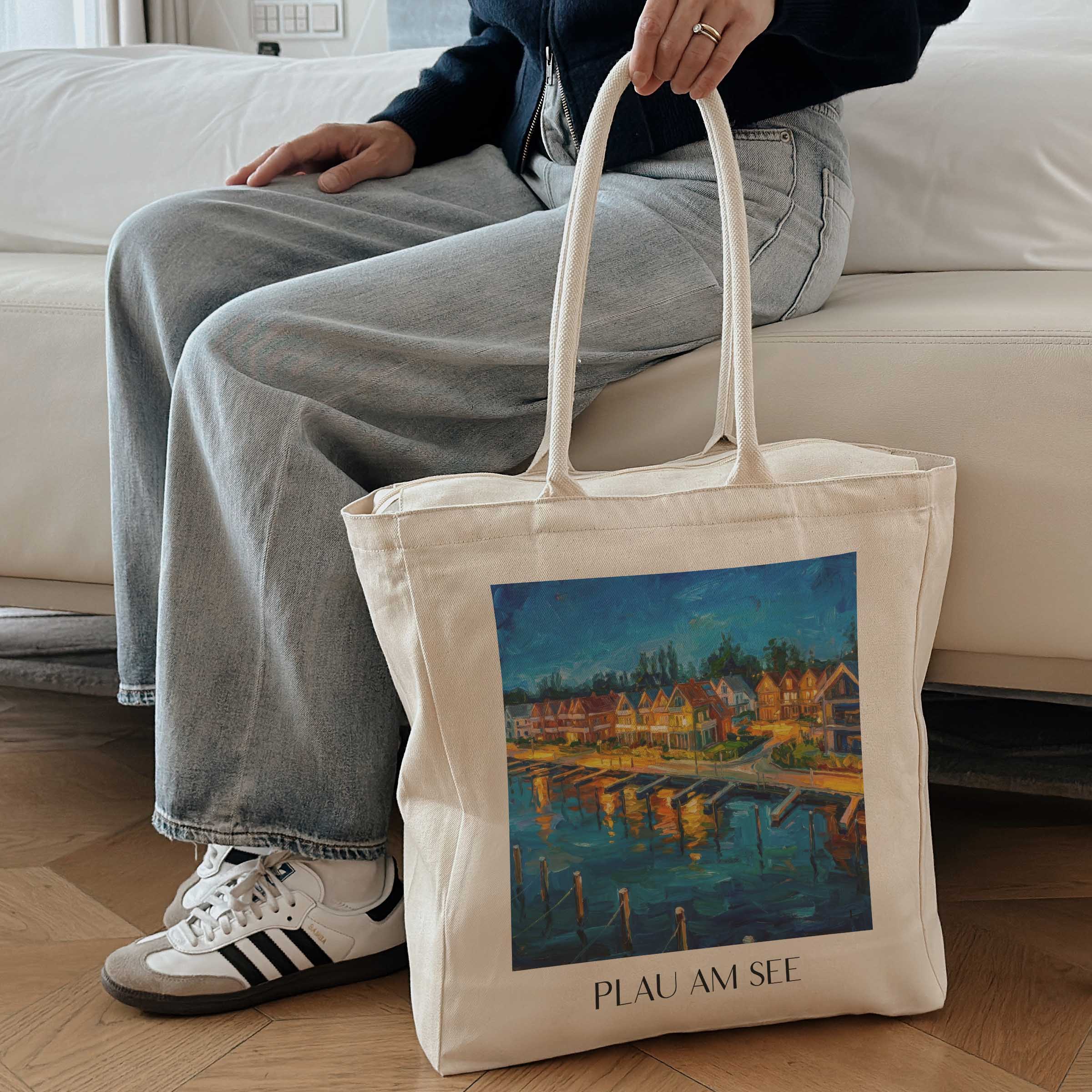 plau-am-see-mecklenburgische-seenplatte-deutschland-einkaufstasche-oil-painting-oelgemaelde