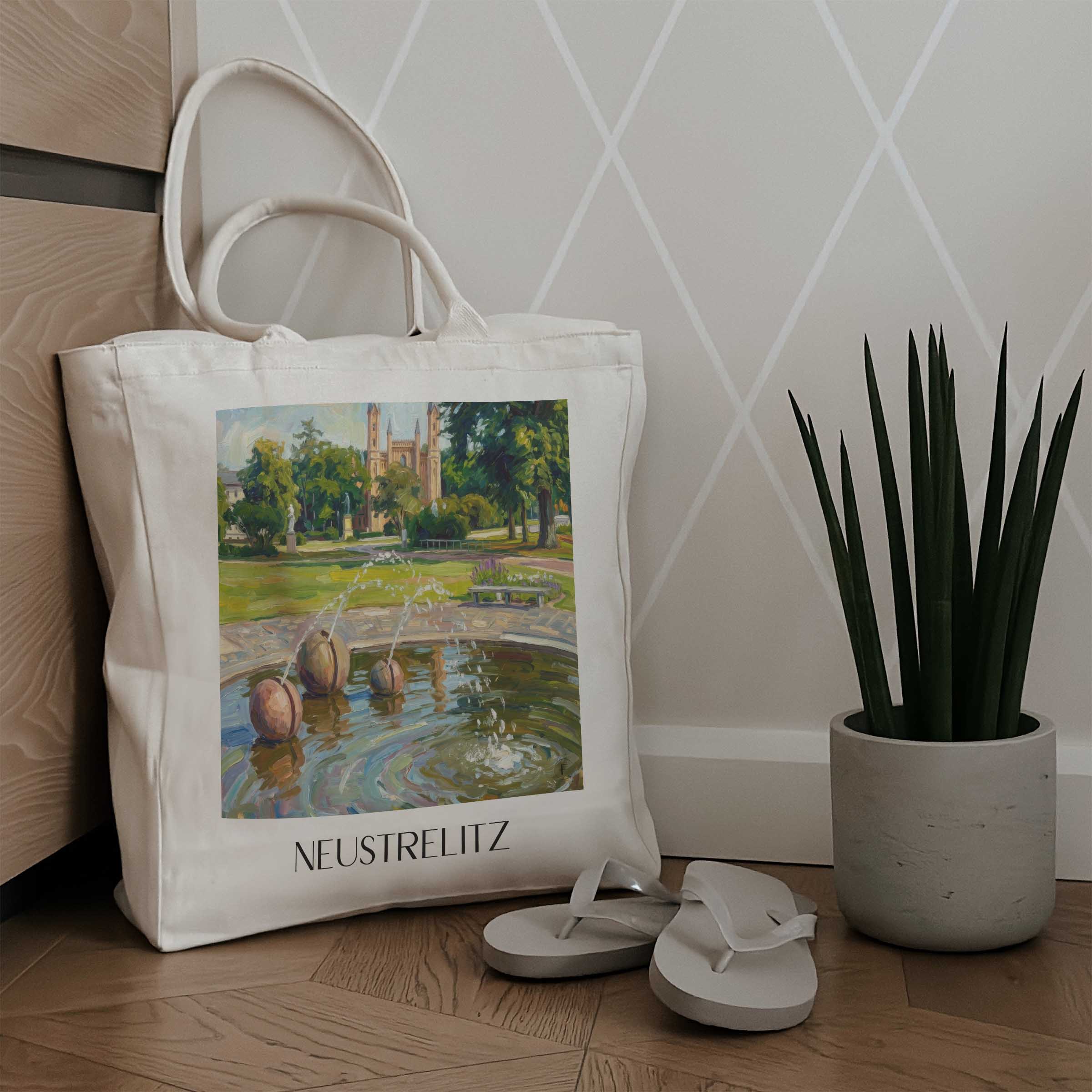 neustrelitz-mecklenburgische-seenplatte-deutschland-einkaufstasche-oil-painting-oelgemaelde
