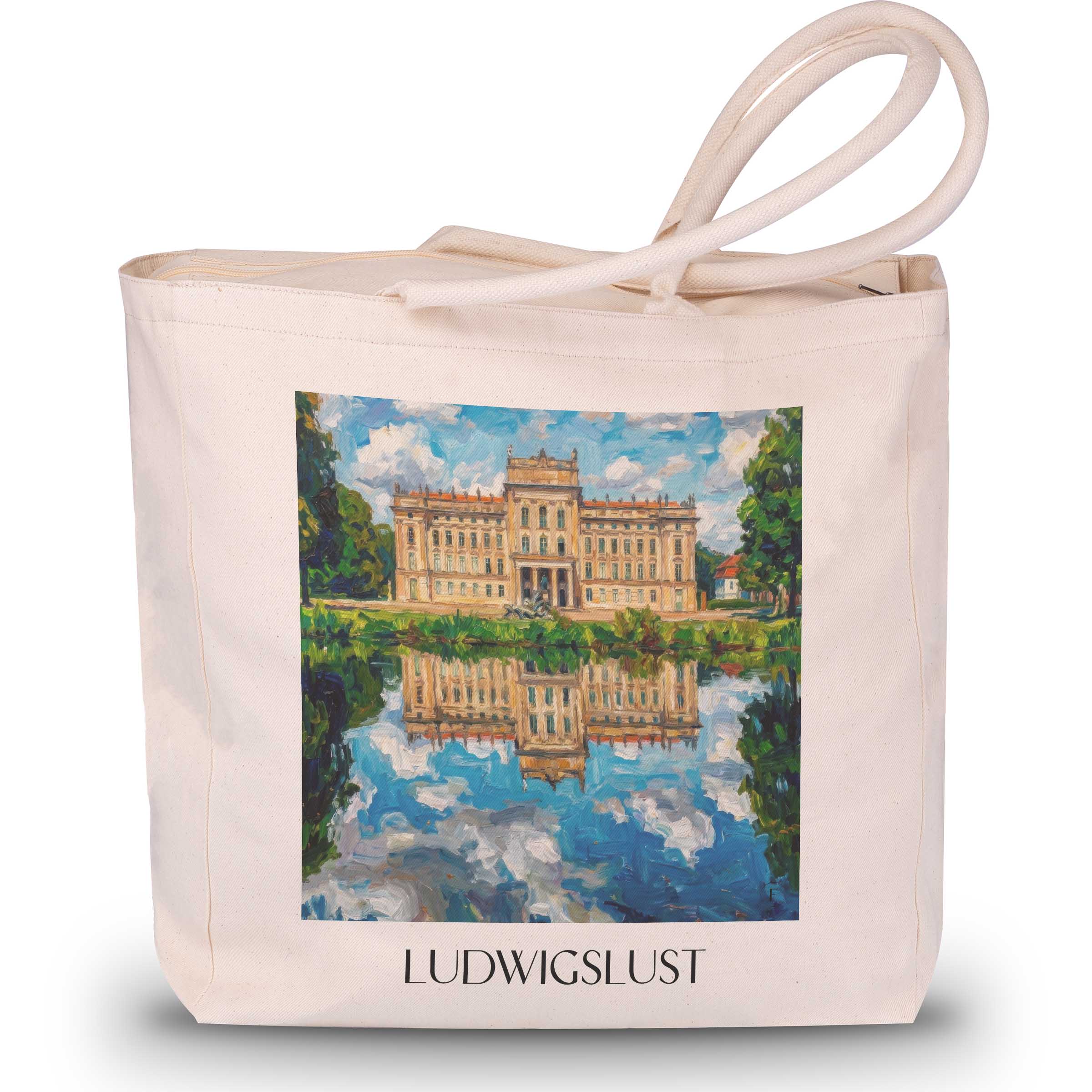 Ludwigslust Shopping Tasche - Mecklenburg-Vorpommern - Deutschland Tote Bag - Einkaufstasche im Ölgemälde Stil