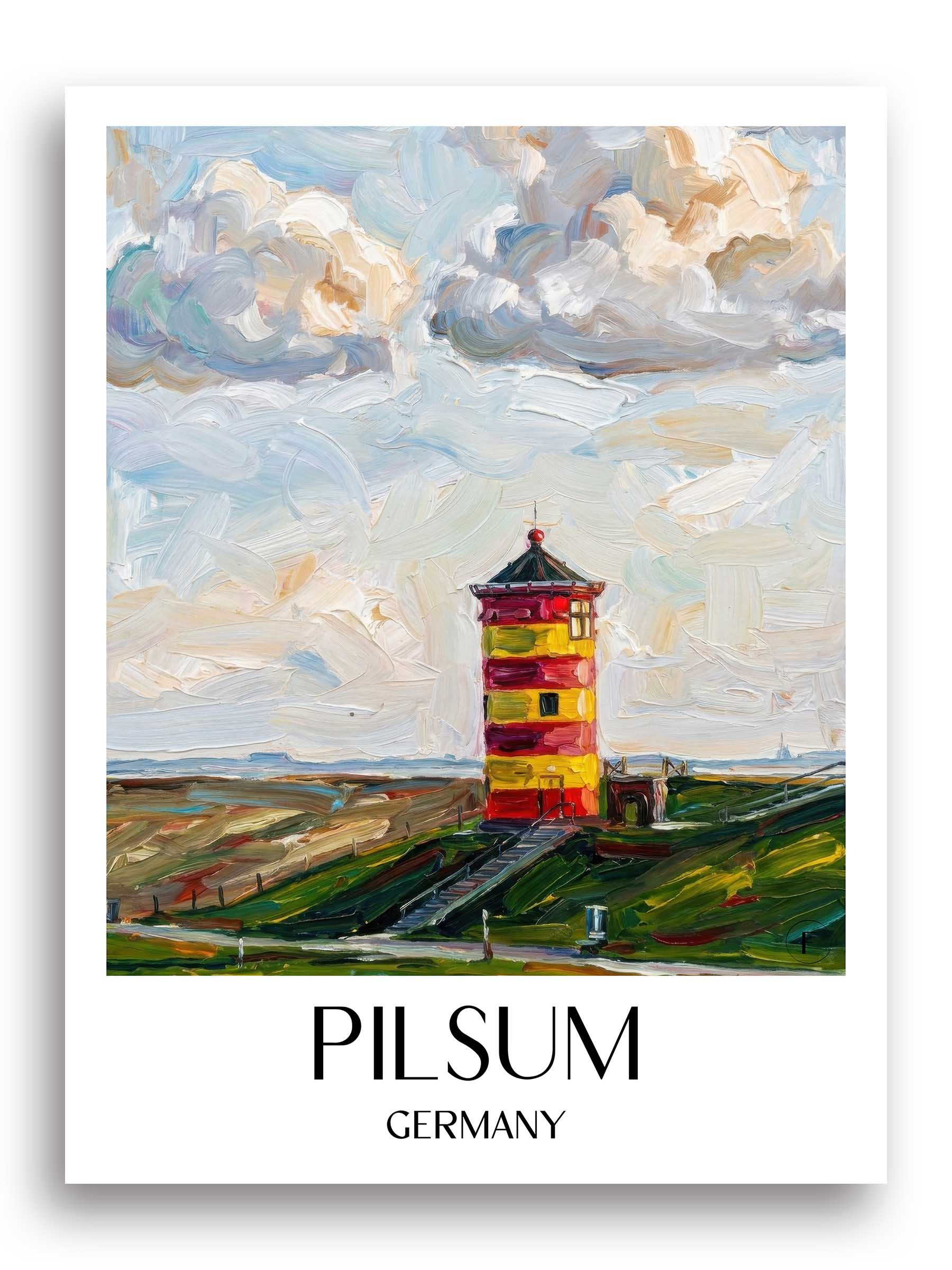 Pilsum Poster - Ostfriesland - Deutschland Kunstdruck - Ölgemälde von A4 bis A1