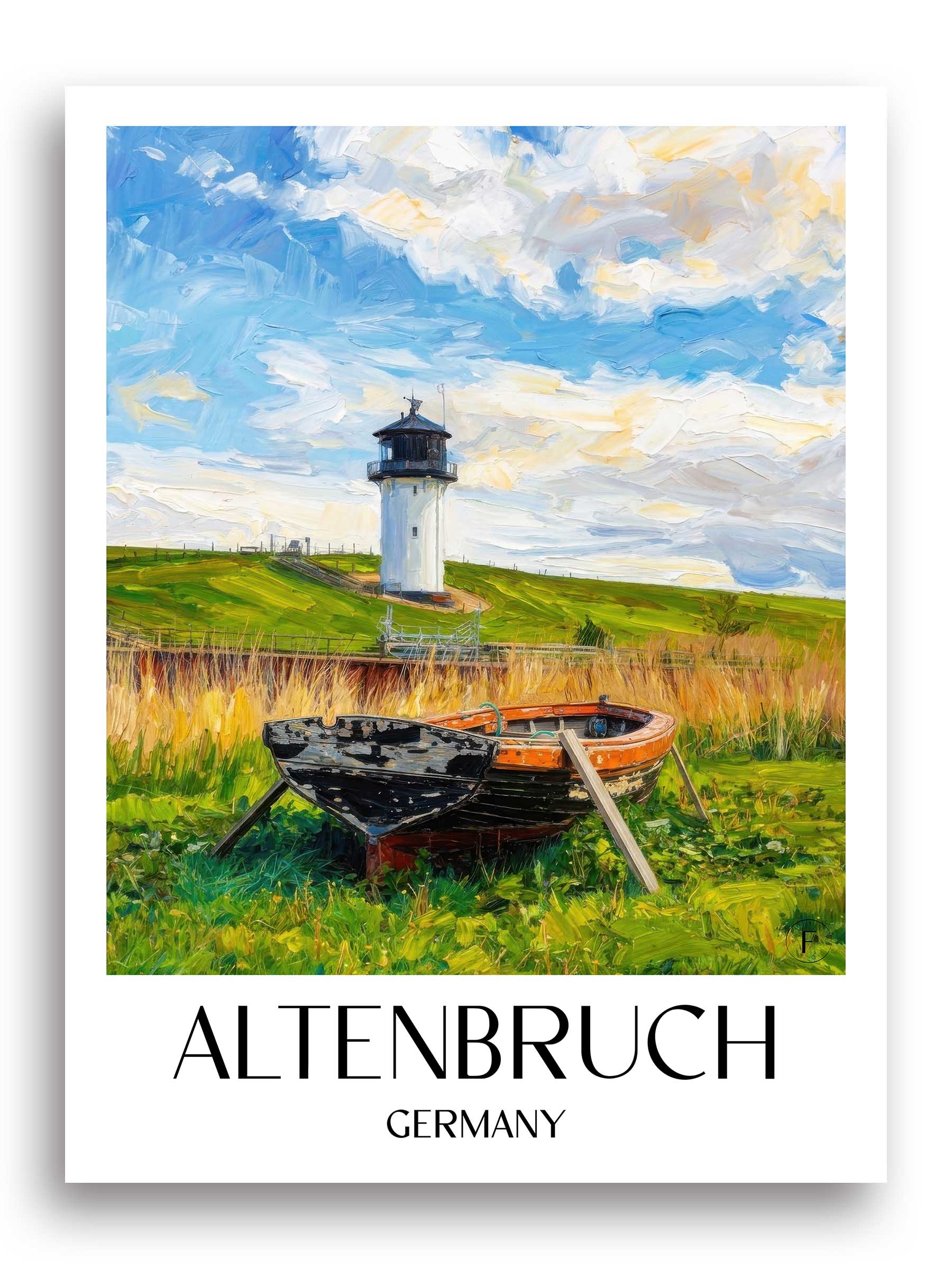 Altenbruch Poster - Nordseeküste - Deutschland Kunstdruck - Ölgemälde von A4 bis A1