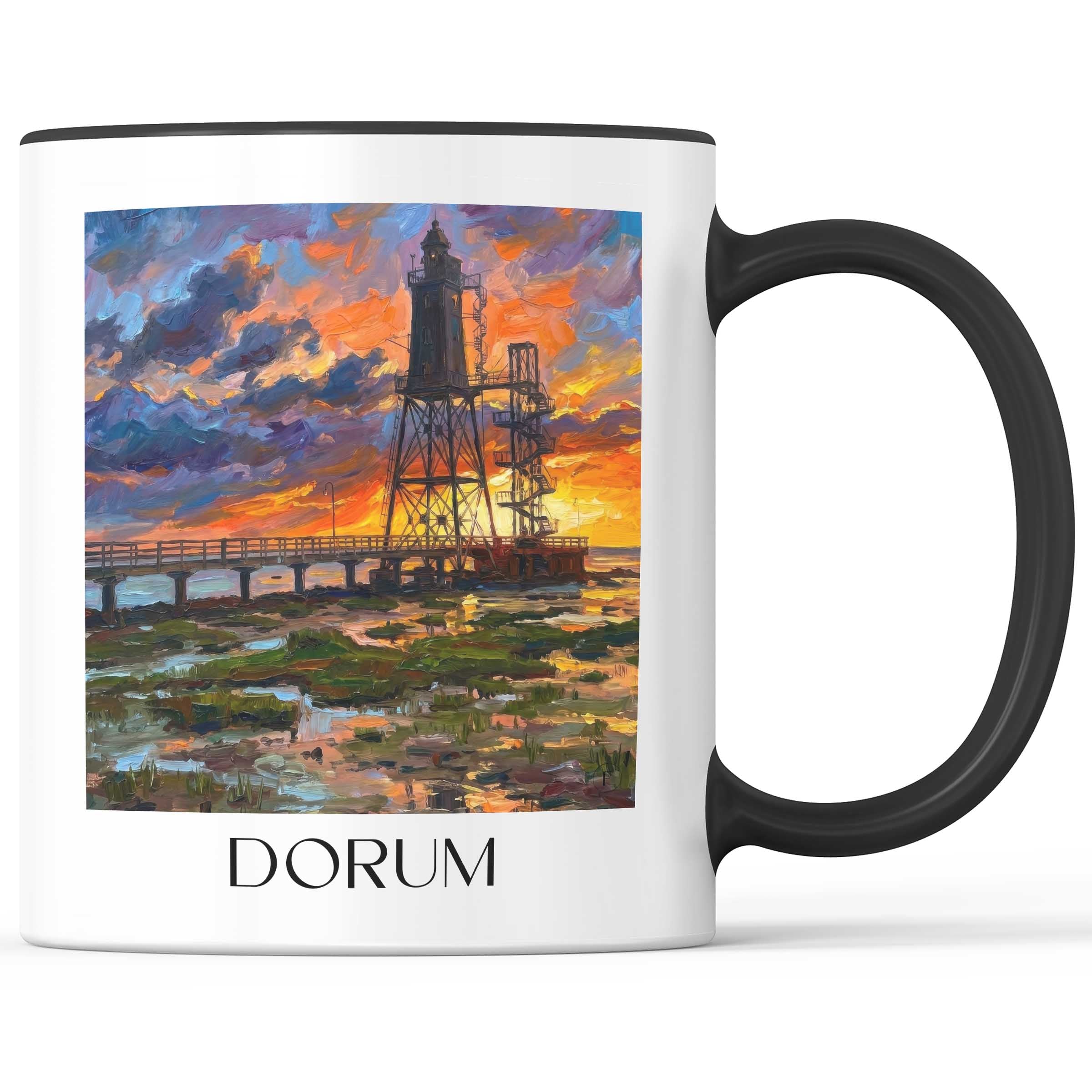 Dorum Kaffeebecher - Niedersachsen - Deutschland Becher - Kaffeetasse im Ölgemälde Stil