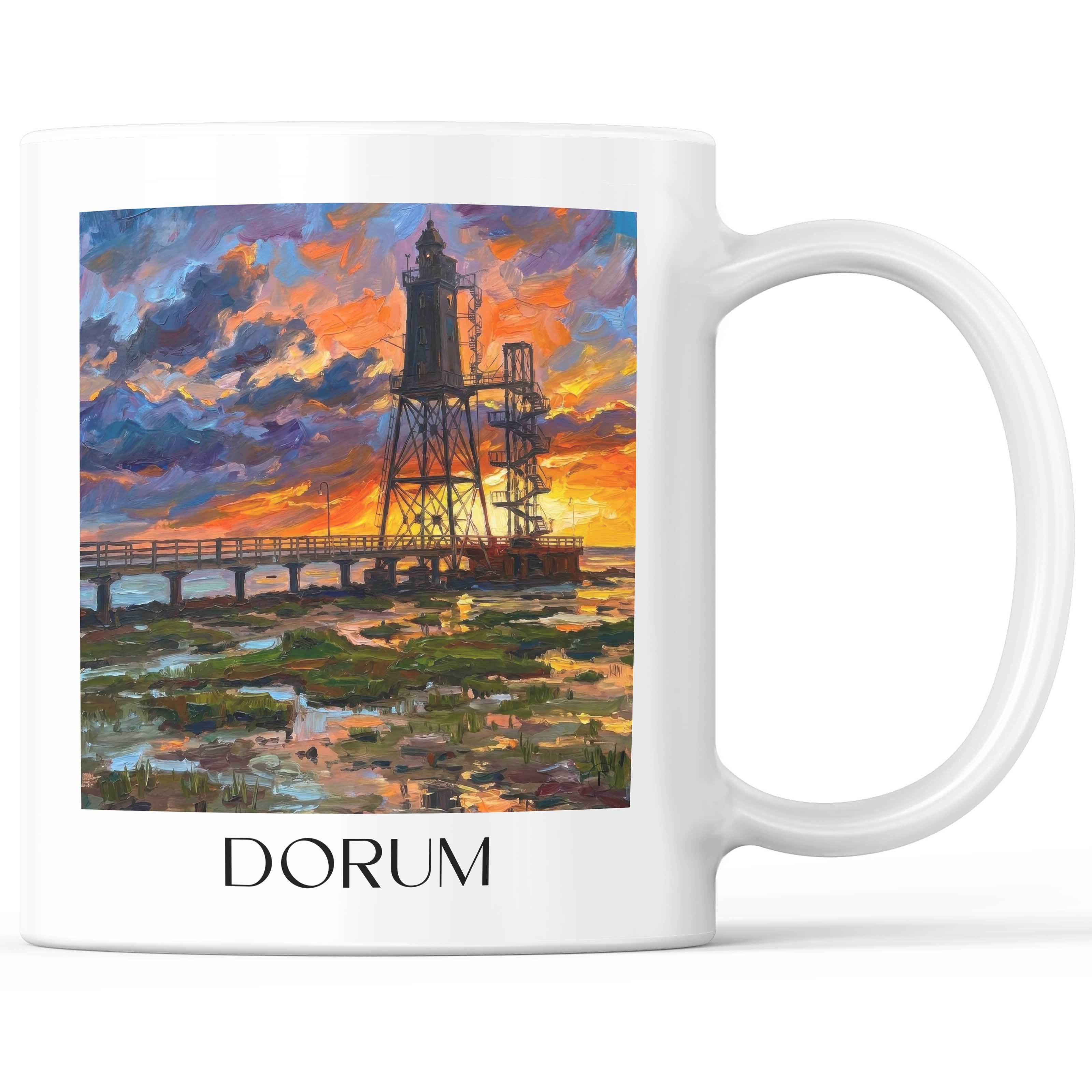 Dorum Kaffeebecher - Niedersachsen - Deutschland Becher - Kaffeetasse im Ölgemälde Stil
