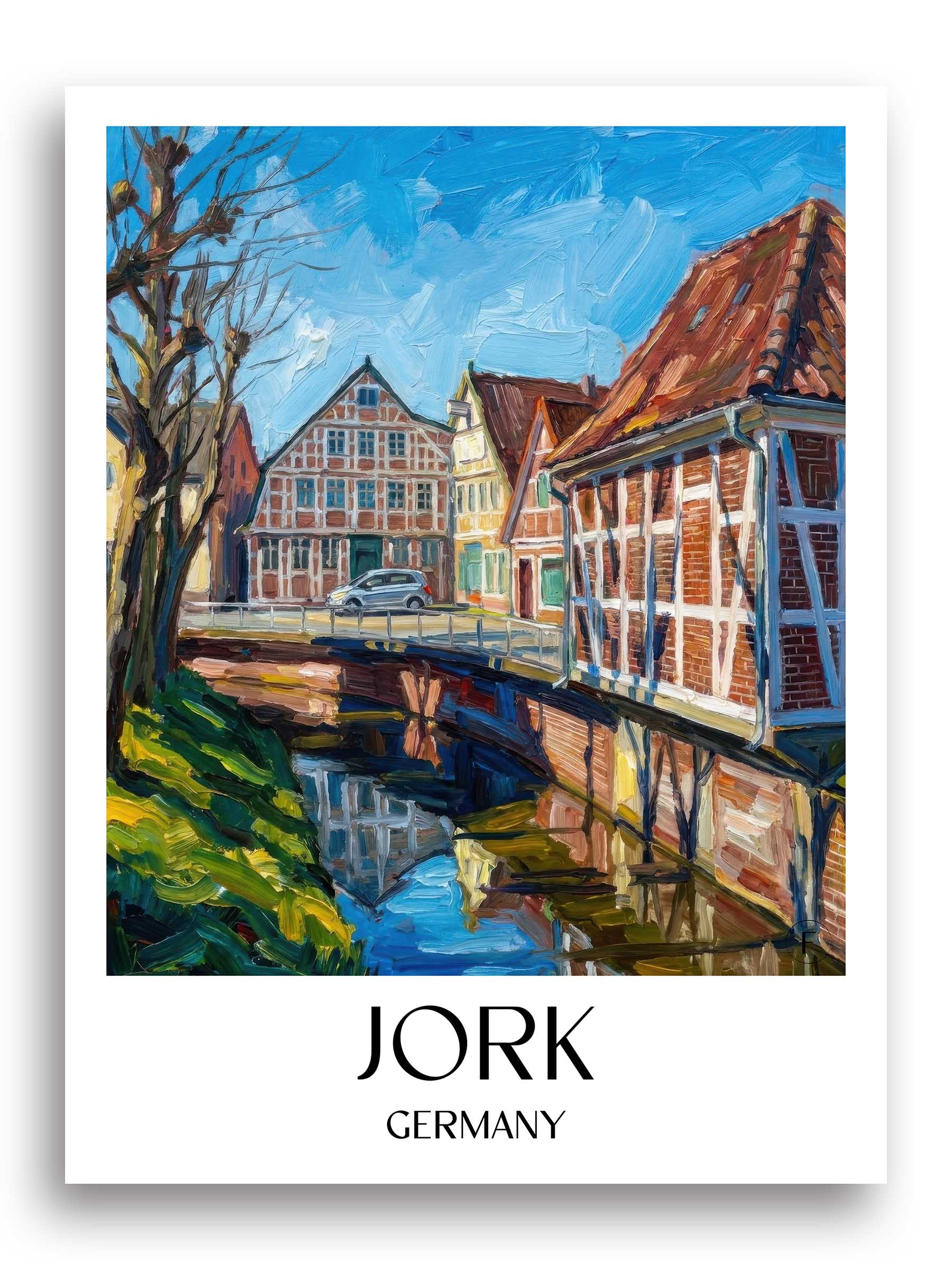 Jork Poster - Niedersachsen - Deutschland Kunstdruck - Ölgemälde von A4 bis A1
