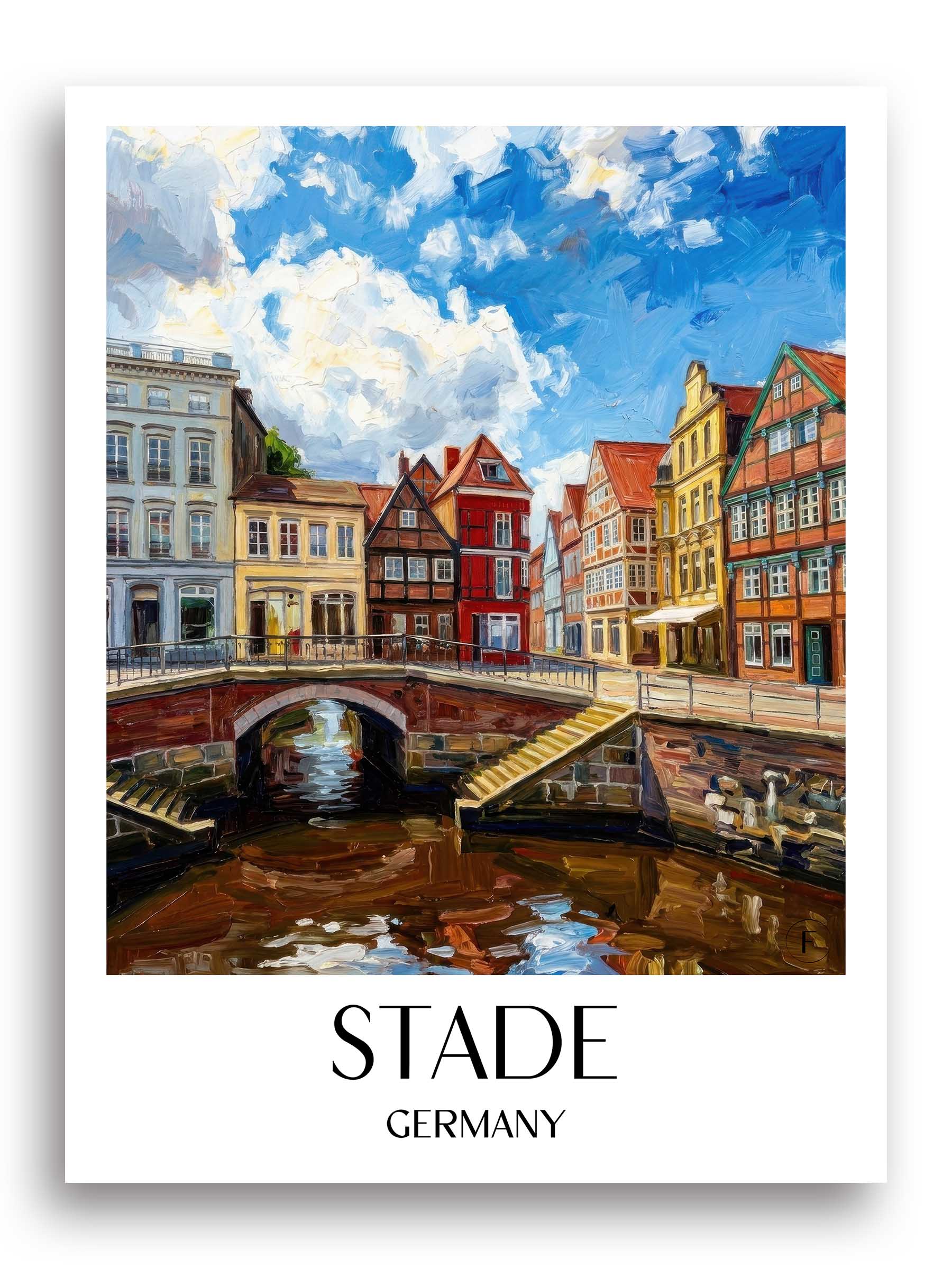 Stade Poster - Niedersachsen - Deutschland Kunstdruck - Ölgemälde von A4 bis A1
